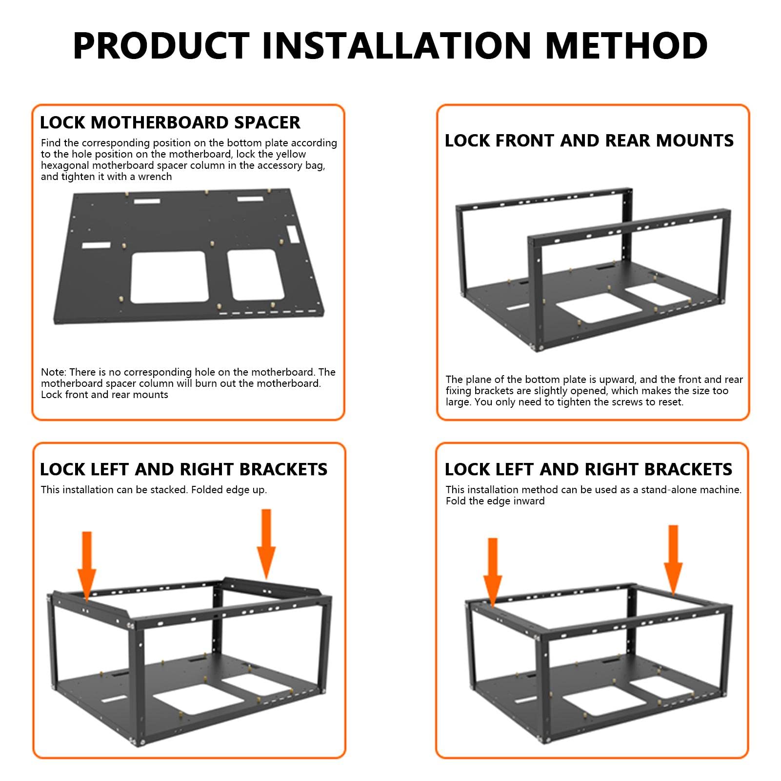 JINGLING Aluminum Computer Motherboard Case Rack - Durable Chassis Cooling Stand for PC Water Cooling Systems | Perfect for Gaming Rigs, Workstations & DIY PC Builds