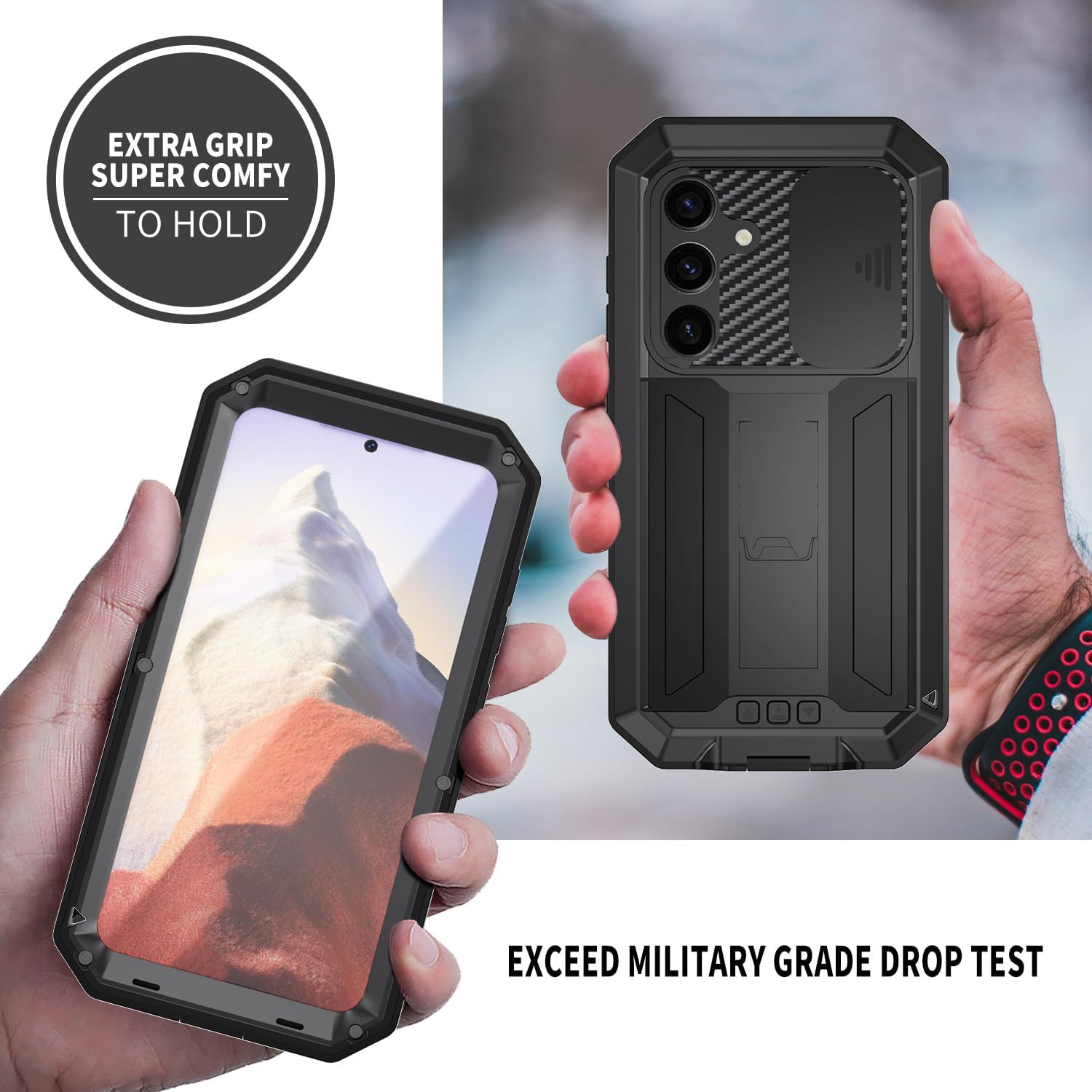 Samsung Galaxy S25 5G Shockproof Aluminum Metal Case - Rugged Protective Cover for Everyday Use, Outdoor Activities & Travel