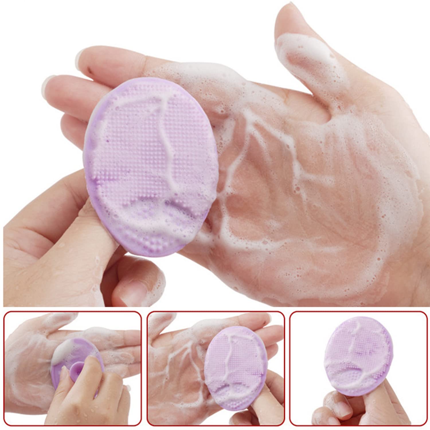 **Soft Silicone Facial Cleansing Brush & Exfoliator – 4 Pack for Blackhead, Acne & Pore Deep Cleaning | Gentle Face Scrubber for Daily Skin Care, Makeup Removal & Cradle Cap Treatment**