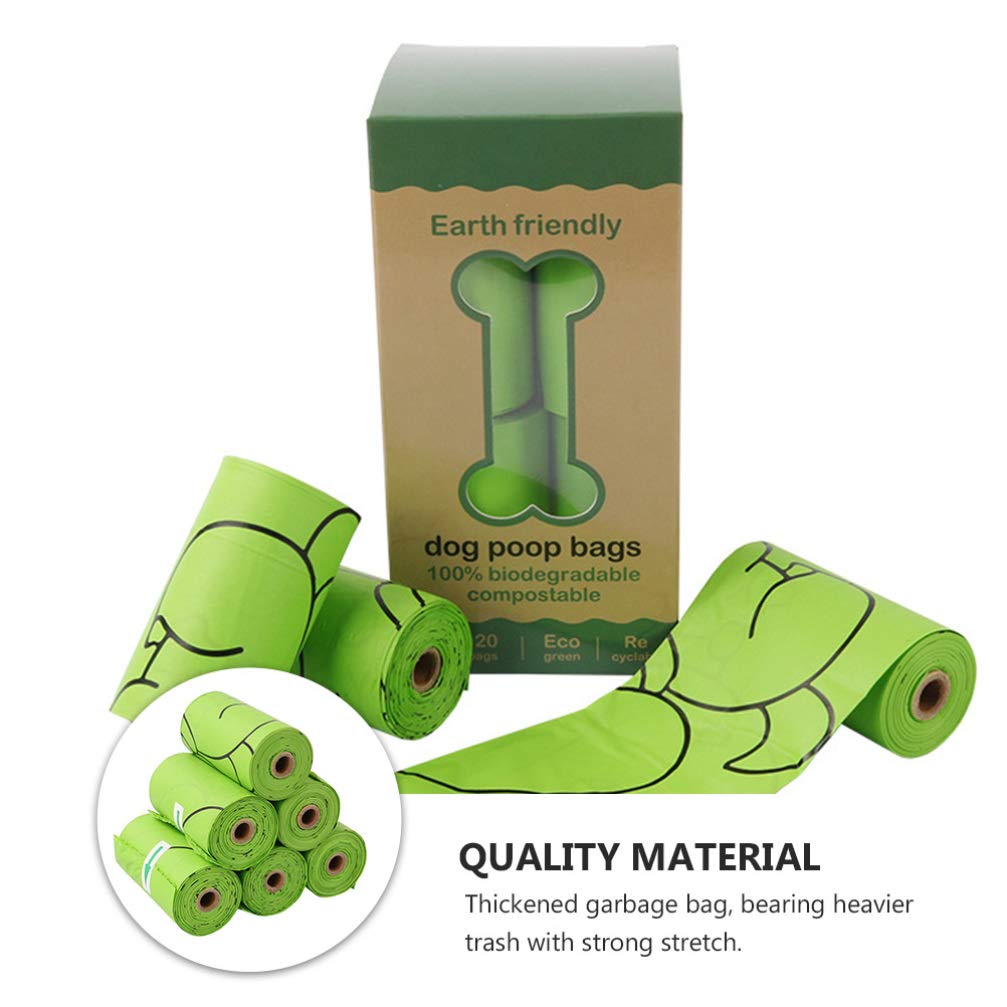 6-Pack Eco-Friendly Dog Poop Bags - Biodegradable Pet Waste Bags for Dogs, Cats & Pets - Leak-Proof & Scented Doggie Waste Disposal Bags - Perfect for Walking, Travel & Park Cleanup