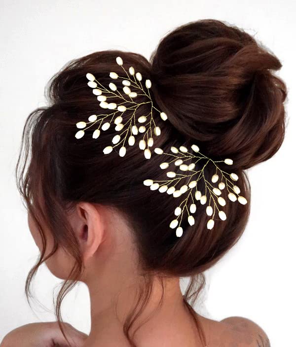 Elegant Pearl Hair Pin Set for Women - Silver Hair Accessories with Floral Design (Pack of 4) | Perfect for Weddings, Parties & Everyday Hairstyles