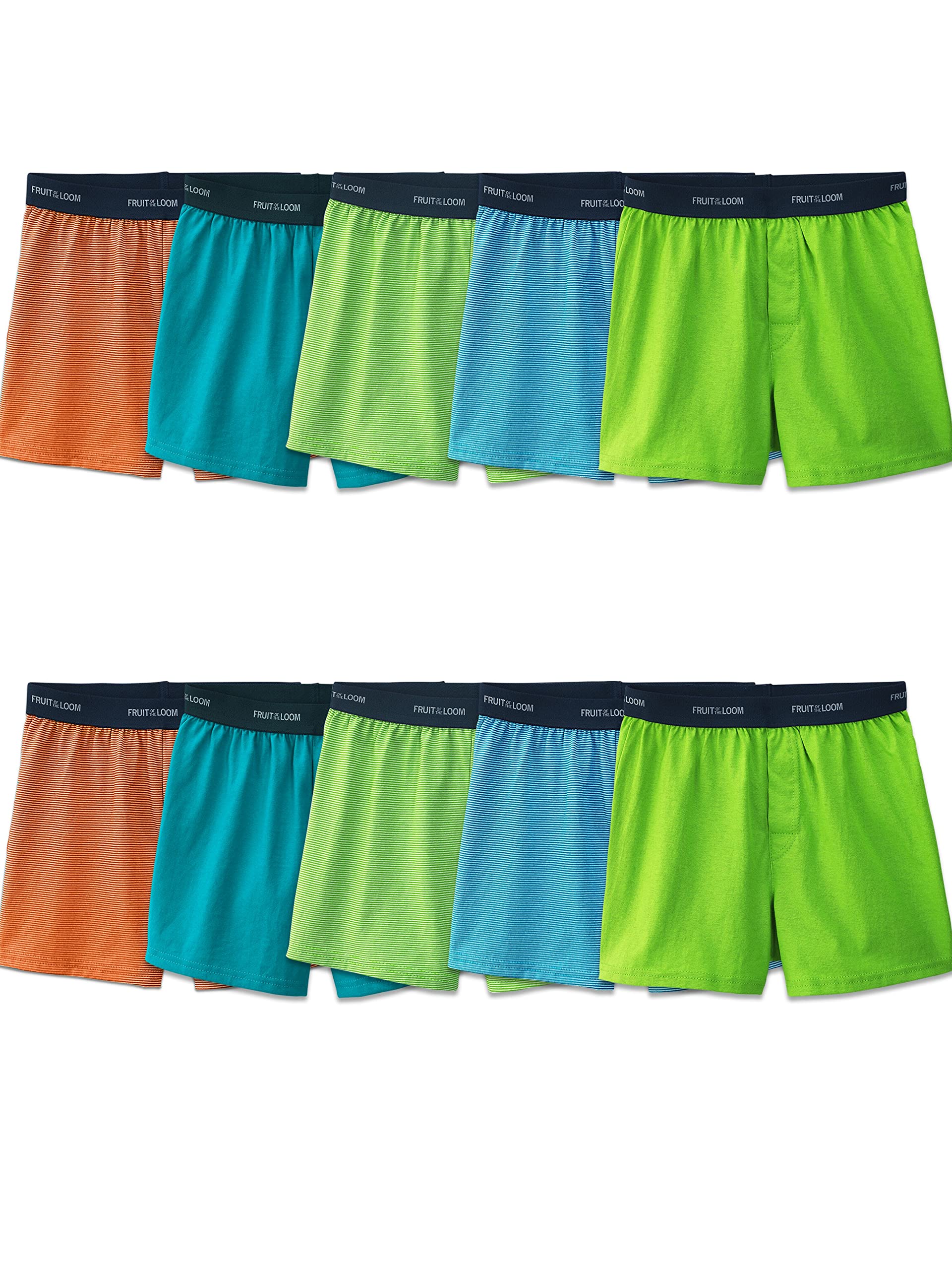 Fruit of the Loom Boys' Boxer Shorts - Soft Cotton Underwear for Kids, Pack of 5 - Comfortable for School, Sports & Everyday Wear
