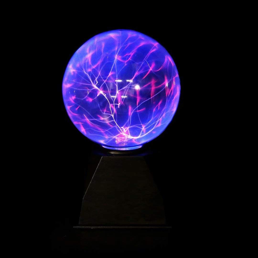 8 Inch Magic Plasma Ball Touch Sensitive Lamp - Sound Activated Nebula Sphere Lightning Globe with Electrostatic Flashing Effects - Science Night Light for Home Decor, Kids Room, Party & Office Desk