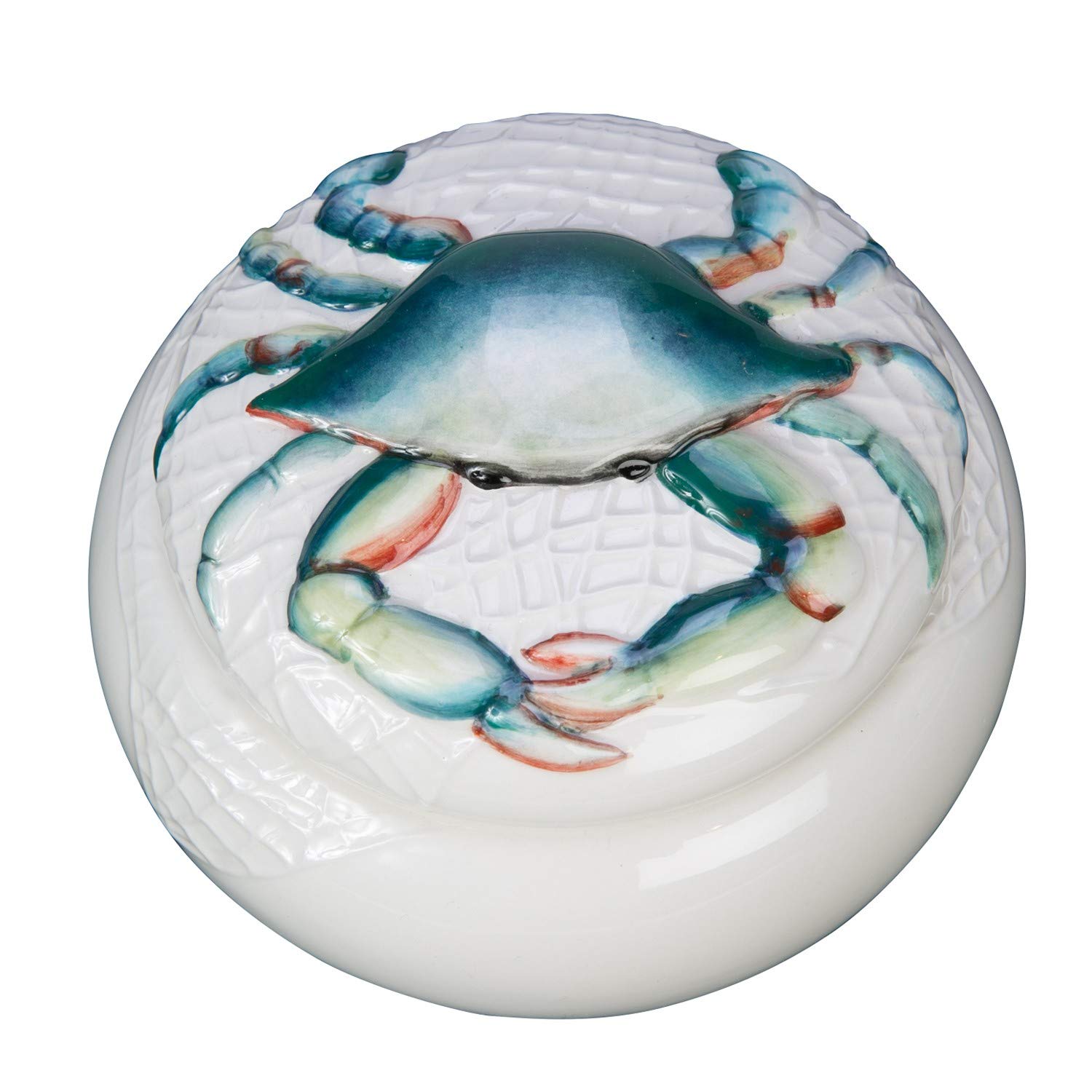 Handmade Ceramic Blue Crab Jewelry Box - Perfect for Beach Themed Decor, Coastal Home Accessories & Gift Giving