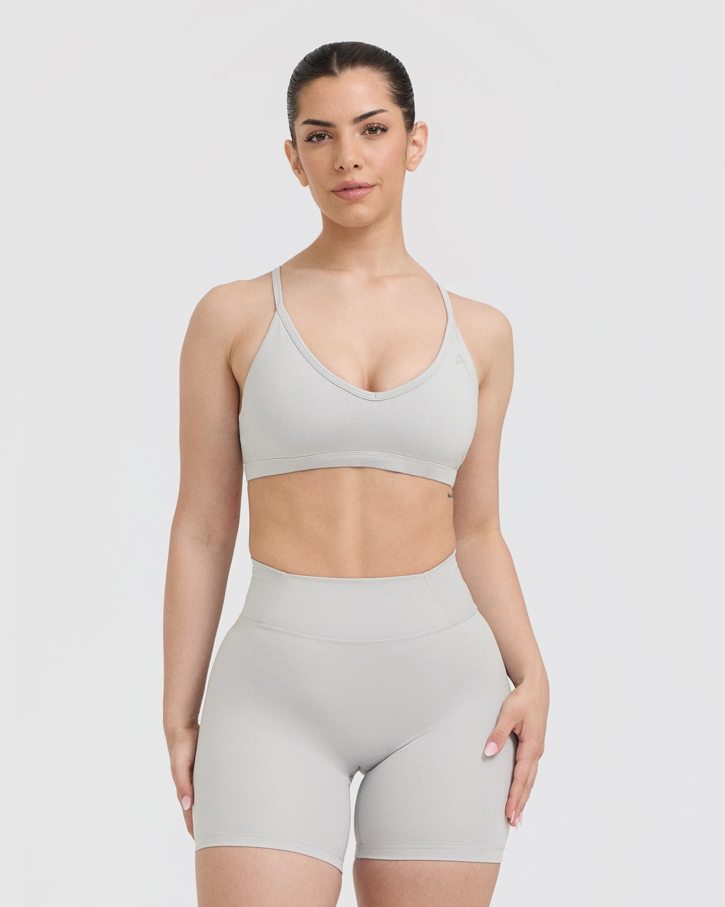 Timeless Strappy Bralette - Light Grey Seamless Comfort Bra for Women | Perfect for Yoga, Lounge & Everyday Wear