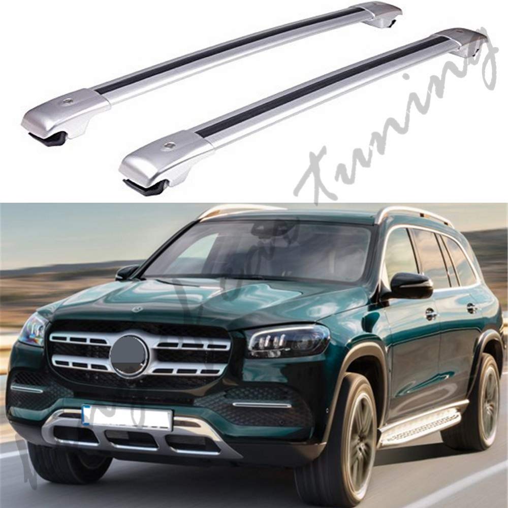Lockable Adjustable Silver Roof Rack Cross Bars for Mercedes Benz GLS 2019-2020 | Heavy Duty Luggage Carrier | Perfect for Road Trips, Camping & Outdoor Adventures