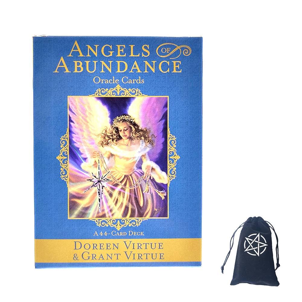 Angels of Abundance Oracle Cards with Drawstring Bag - Divine Guidance Tarot Deck for Spiritual Growth, Meditation & Self-Discovery