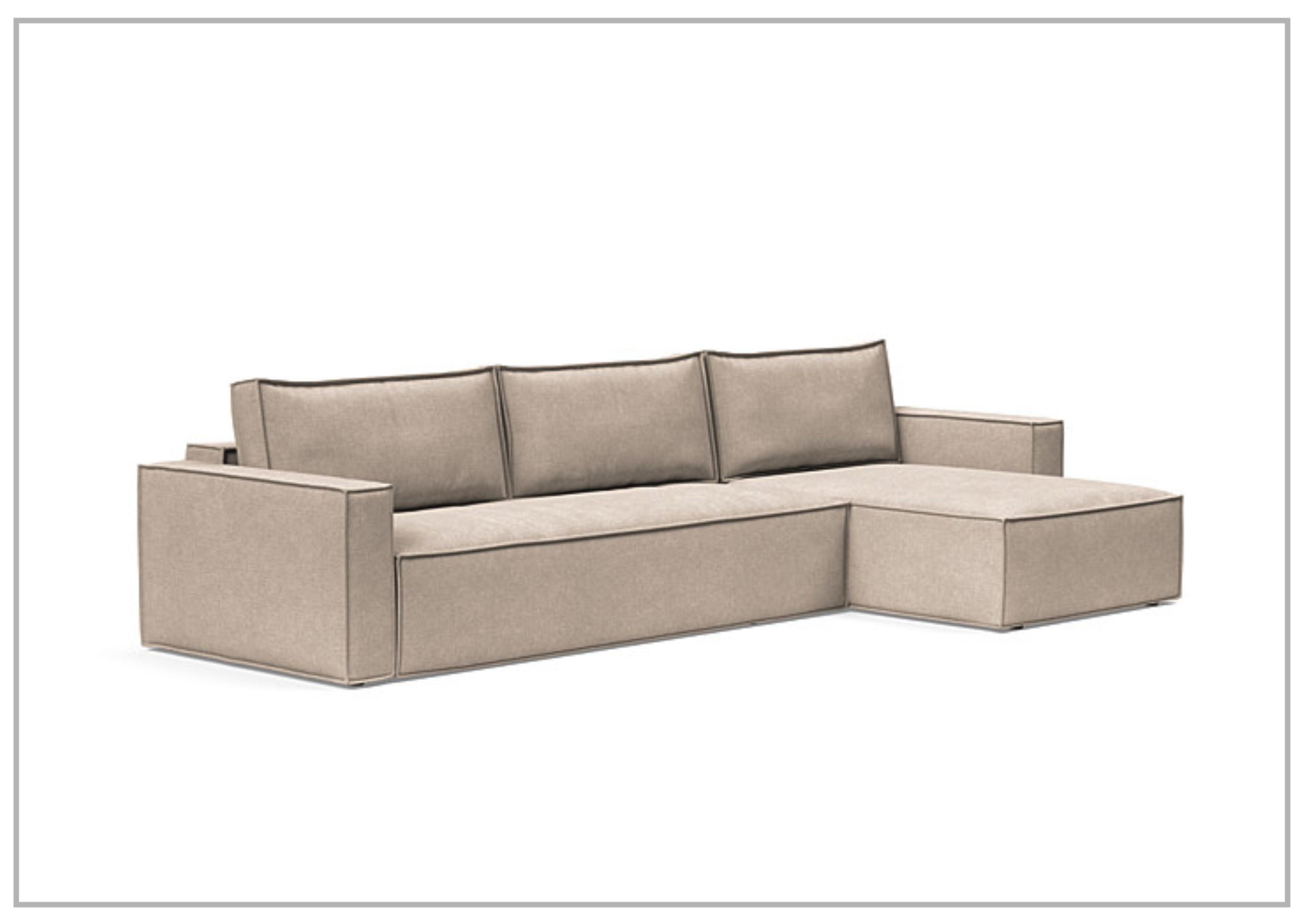 Innovation Living Newilla Fabric L-Shaped Sectional Sleeper Sofa - Convertible Sofa Bed for Small Spaces, Modern Living Room Furniture with Storage, Perfect for Apartments, Guest Rooms & Home Offices