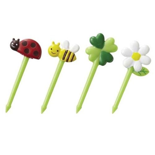 Cloverleaf Bee Bug Food Picks for Bento Box Lunch Box - Fun & Cute Decorative Utensils for Kids' Snacks, Party Platters & Creative Meal Presentations