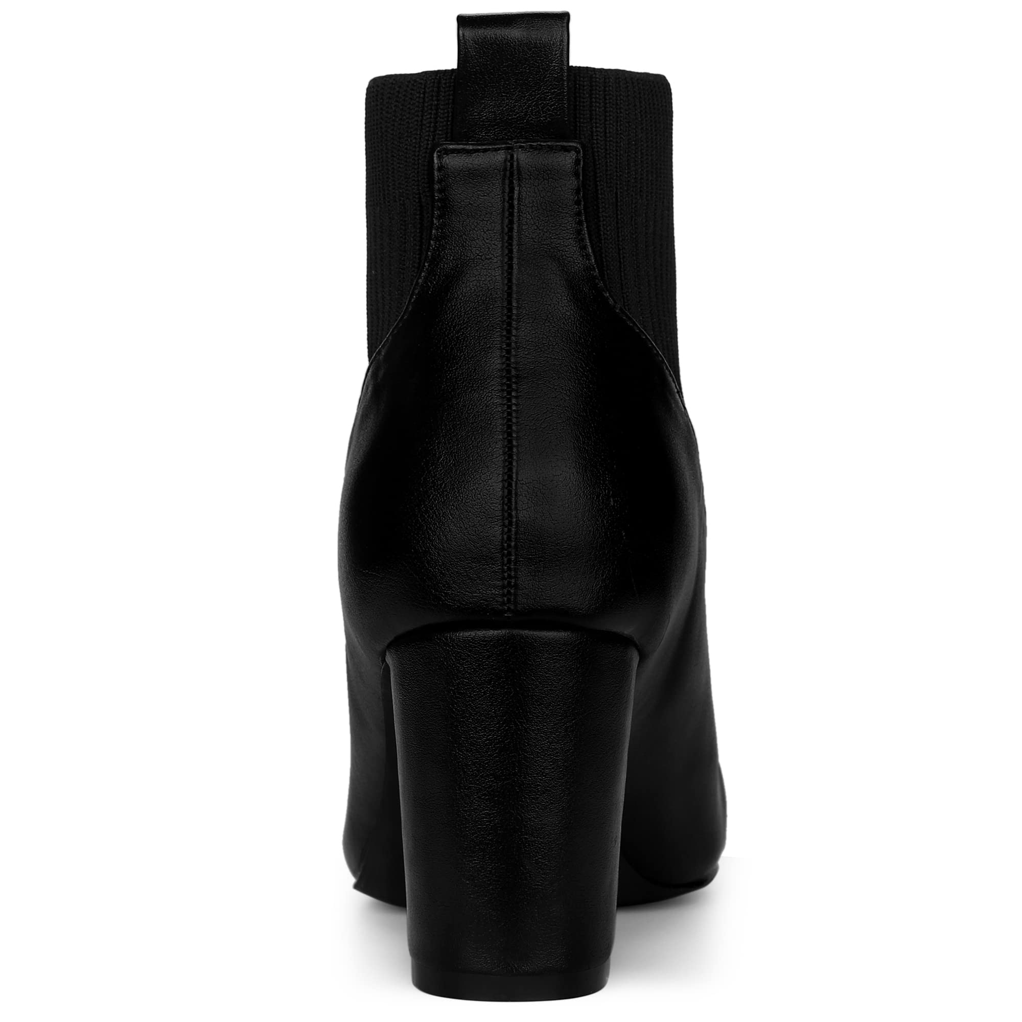 Allegra K Women's Square Toe Block Heel Chelsea Boots - Stylish Ankle Booties for Work, Office & Casual Outfits | Comfortable Mid Heel Dress Shoes for Women
