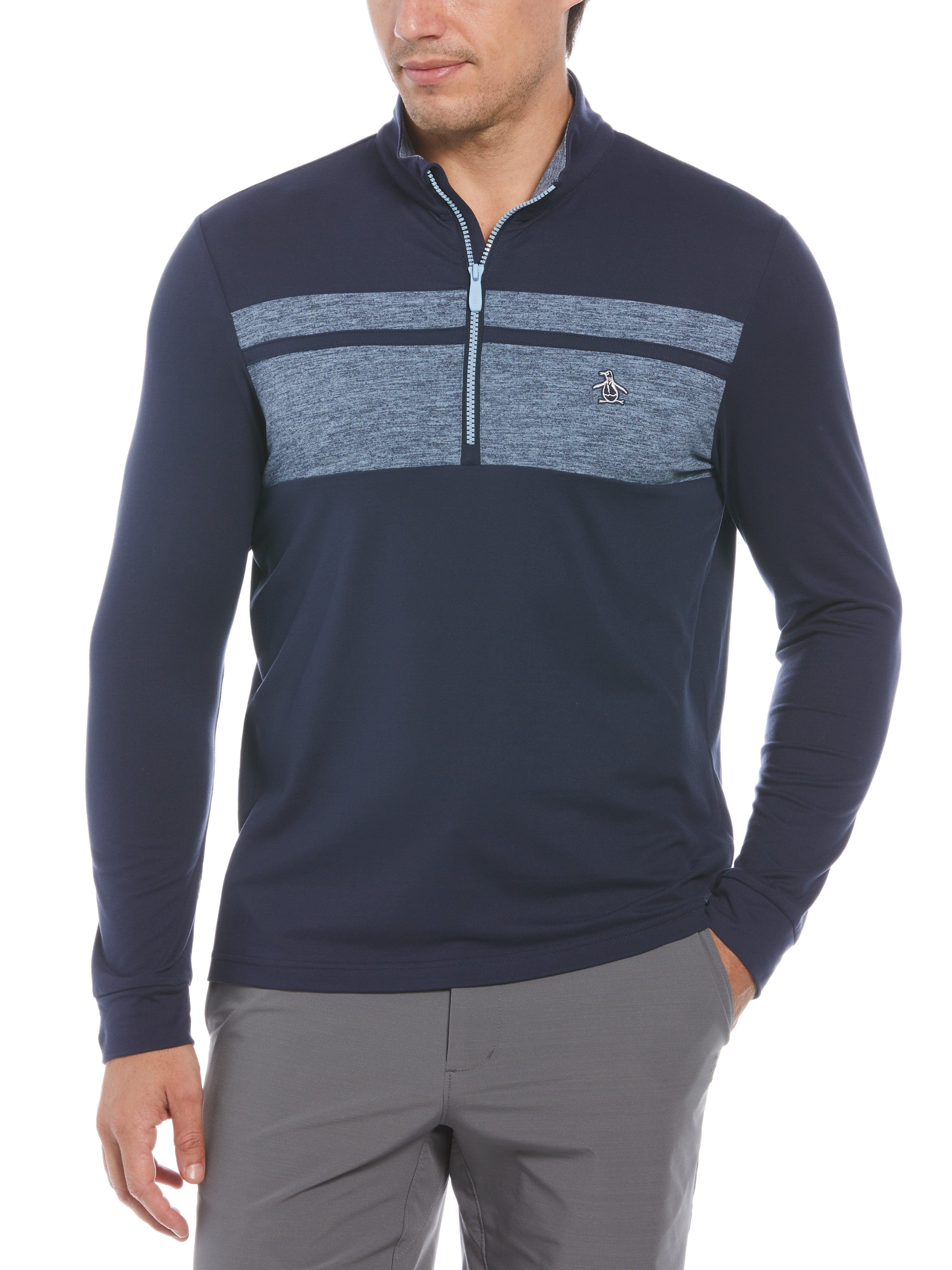 Men's Stylish Color Block 1/4 Zip Pullover Sweater - Casual Comfort for Fall & Winter - Perfect for Office, Outdoors & Weekend Wear