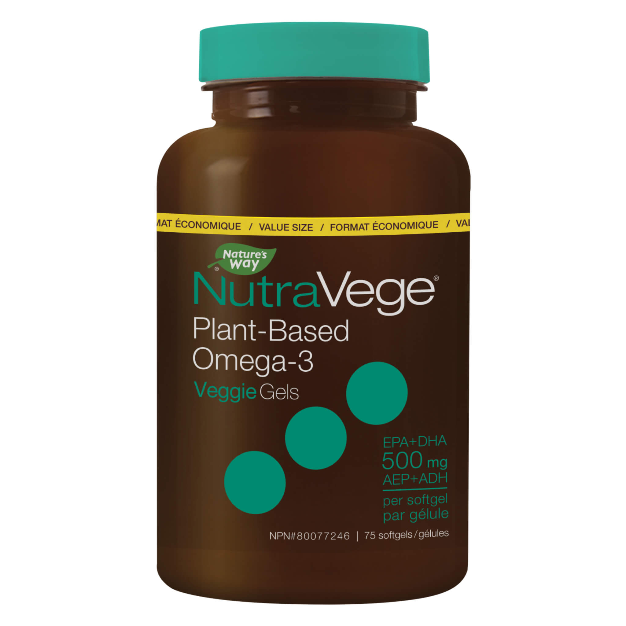 NutraVege Omega 3 Plant-Based Softgels - Mint Flavor | Vegan DHA & EPA Supplement for Heart, Brain & Joint Health | Supports Cognitive Function & Healthy Inflammation Response (60 Count) - Perfect for Plant-Based Diets & Active Lifestyles