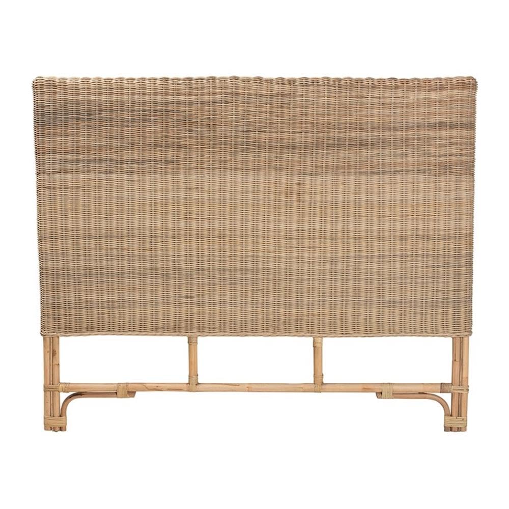 Baxton Studio Cantara Modern Bohemian Natural Rattan Queen Size Standalone Headboard - Stylish Bedroom Decor for Boho Chic & Coastal Home Interiors
