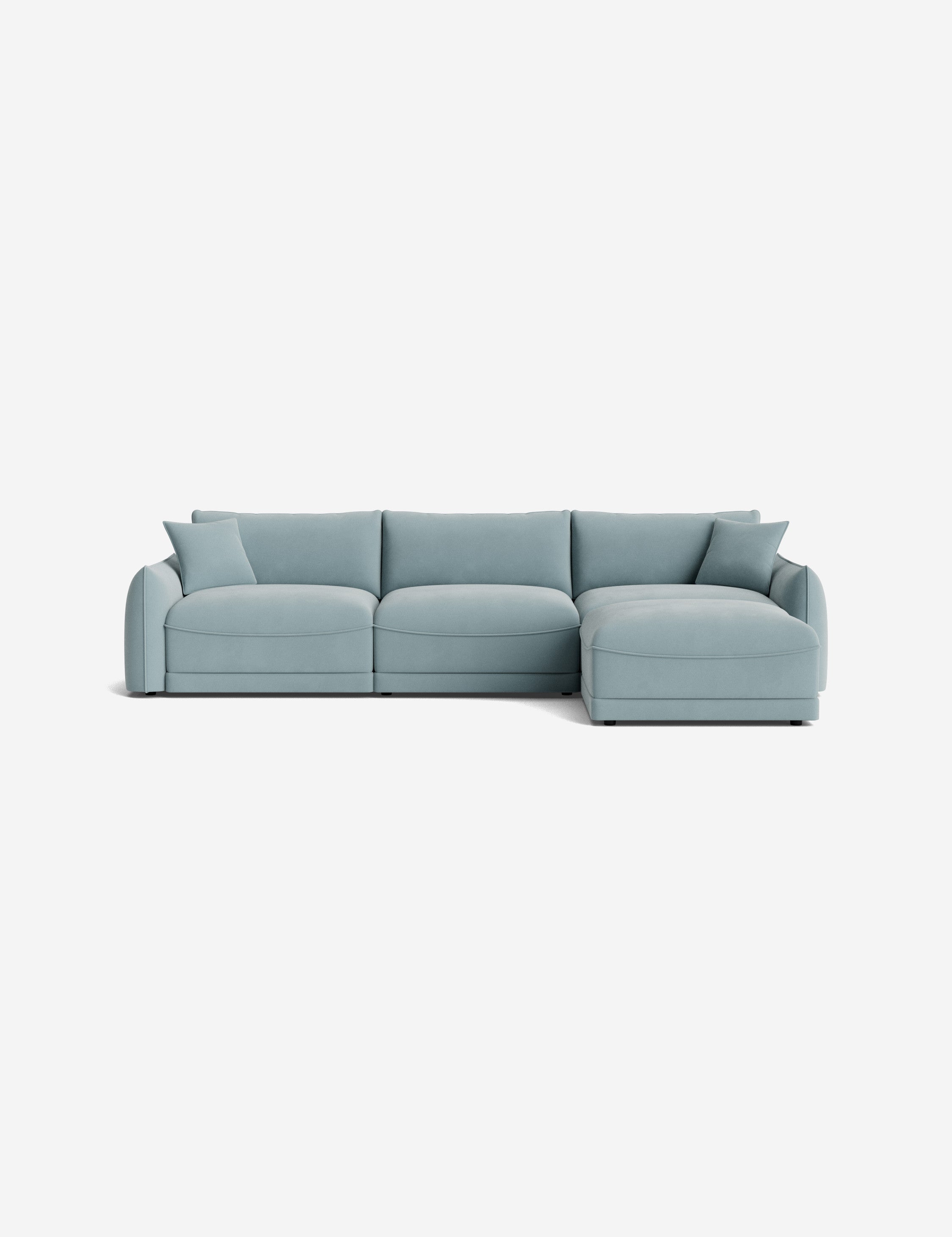 Balmer Sectional Sofa with Ottoman - Modern L-Shaped Couch Set for Living Room, Lounge & Home Theater - Comfortable Fabric Sofa with Chaise & Storage Ottoman