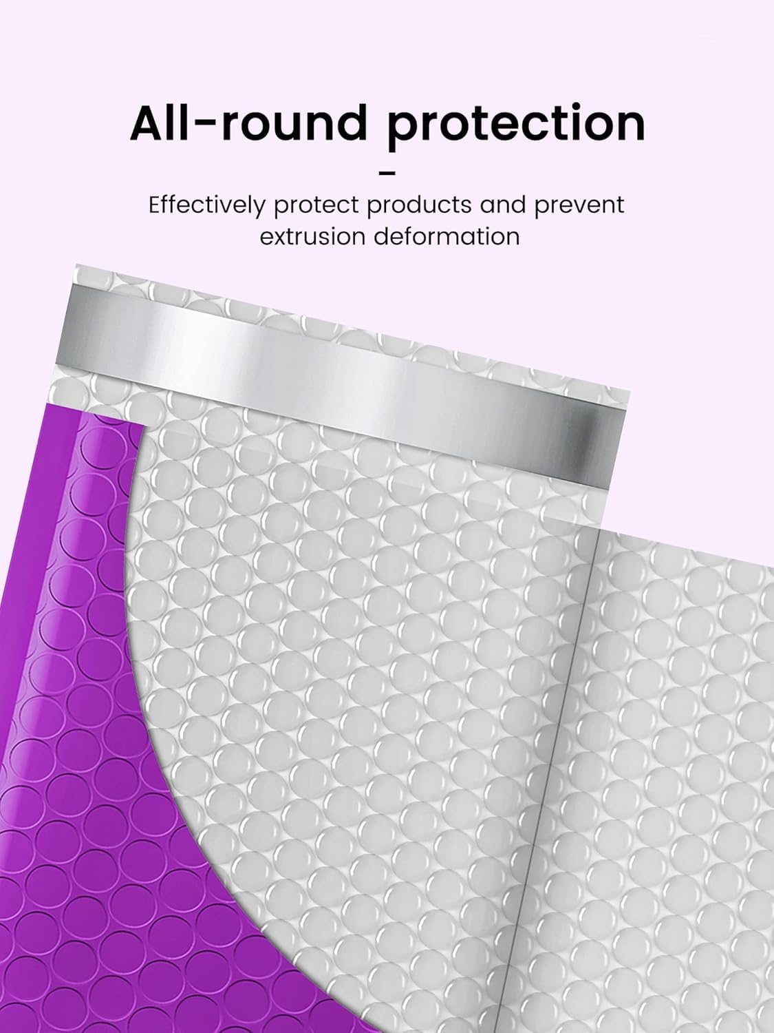 GSSUSA 8.5x12 Inch Large Purple Bubble Mailers - 250 Pack of Self-Sealing Padded Envelopes with Strong Adhesion for Shipping Clothes, Magazines | Perfect for Ecommerce, Small Business Shipping & Online Store Packaging