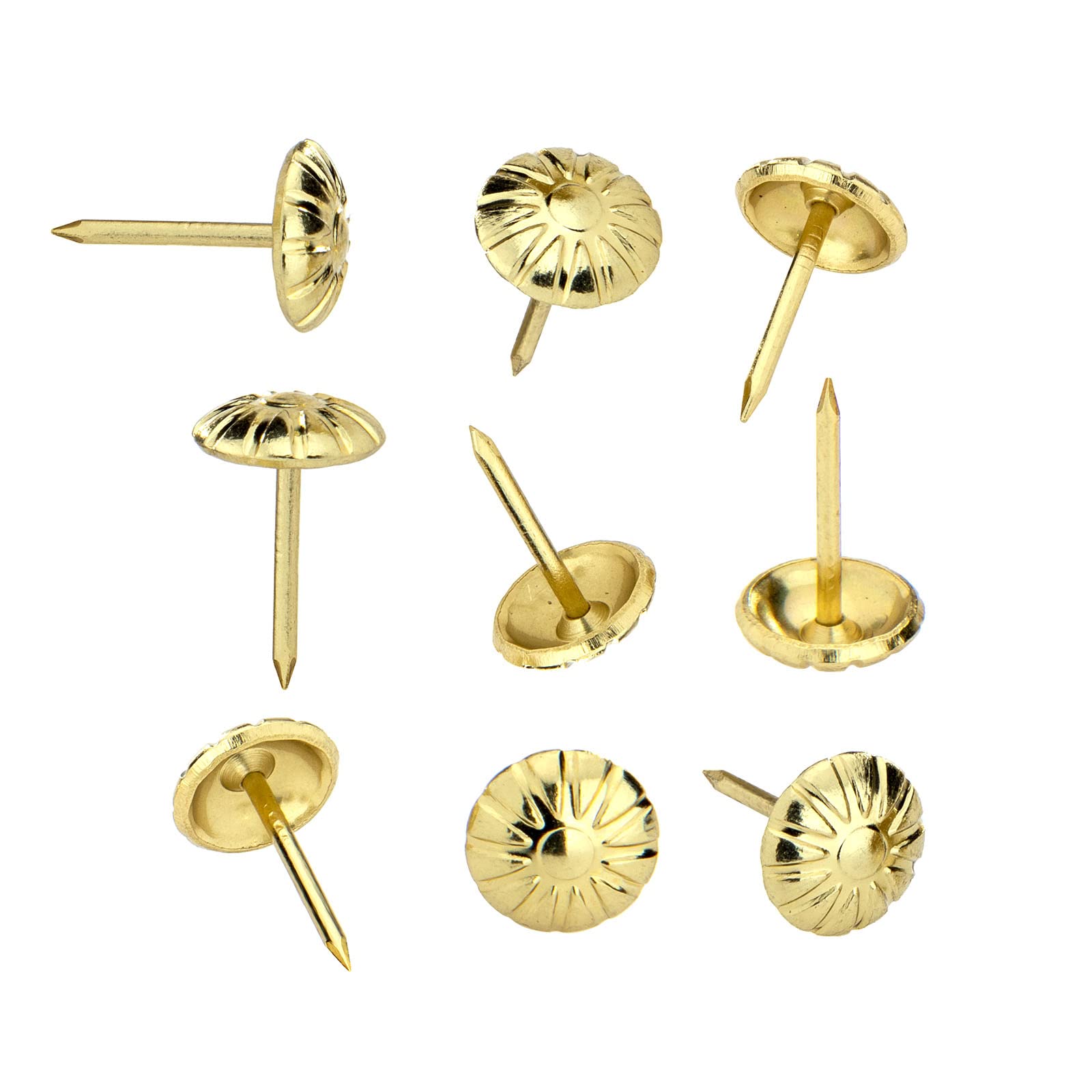 300PCS Gold Daisy Upholstery Tacks - 7/16 Inch Decorative Furniture Nails for DIY Upholstery & Home Decor | Perfect for Sofa, Chair, Headboard & Craft Projects
