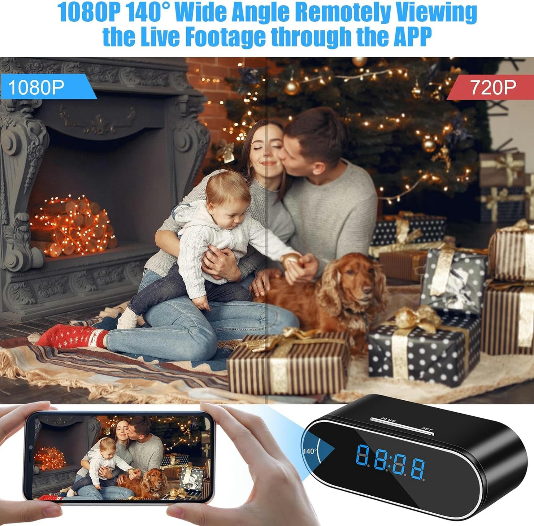 QPZMALSKY Mini Hidden Spy Camera 1080P WiFi - Secret Baby Monitor with Audio & Video, Covert Nanny Cam for Home & Office Surveillance, Motion Detection, 32GB Storage - Ideal for Child Safety, Elderly Care, and Security Monitoring