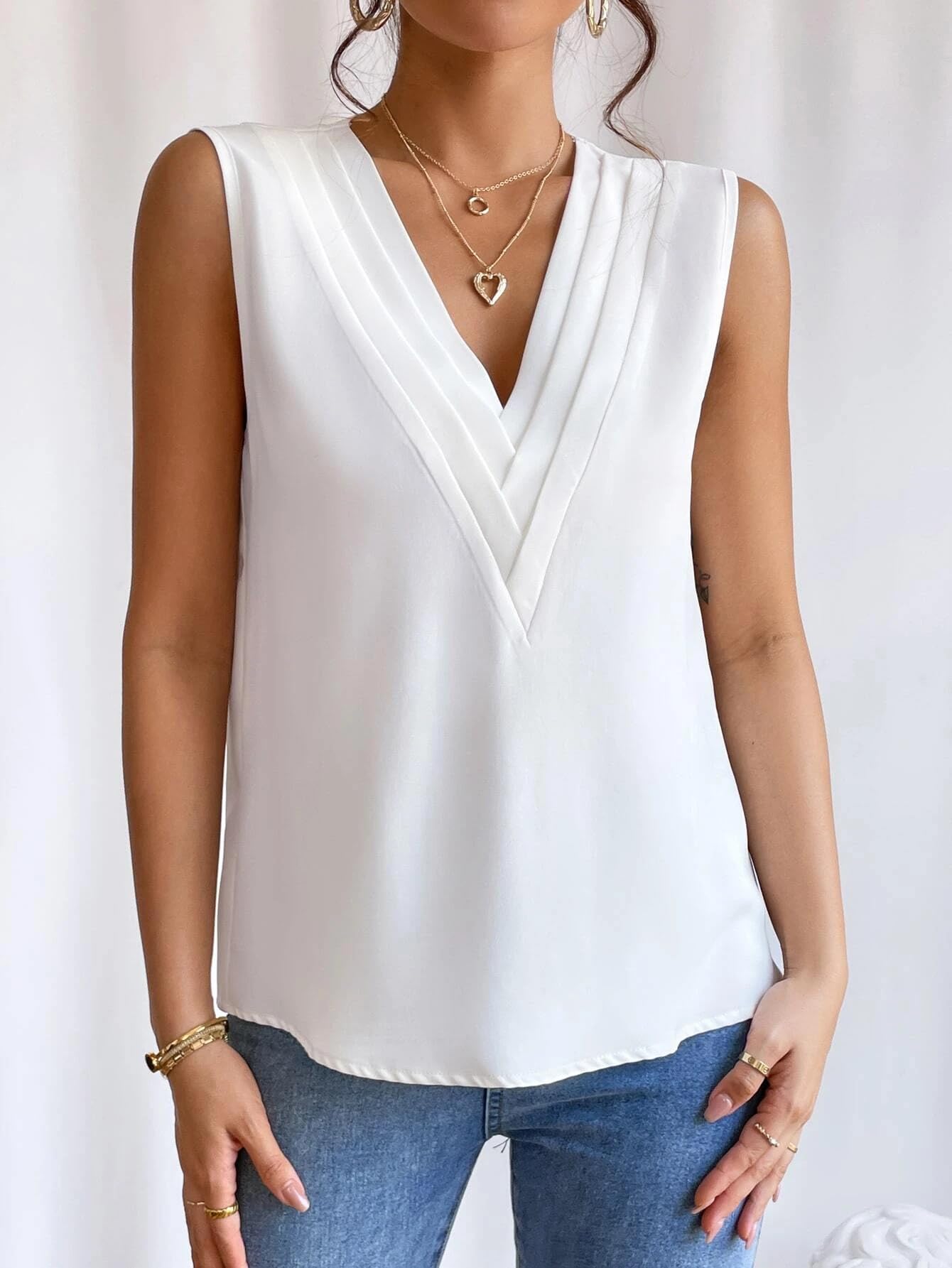 Women's V-Neck Tank Tops - Soft Loose Flowy Summer Tops for Casual Wear | Perfect for Beach, Yoga, and Everyday Outfits
