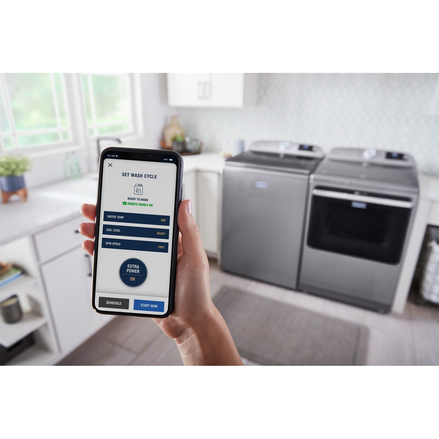 Maytag Metallic Slate Smart Top Load Washer 6.0 cu. ft. & Smart Gas Dryer 7.4 cu. ft. - MVW7230HC/MGD7230HC Laundry Set for Large Families | Energy Efficient & WiFi Connected | Perfect for Home, Apartment & Laundry Room