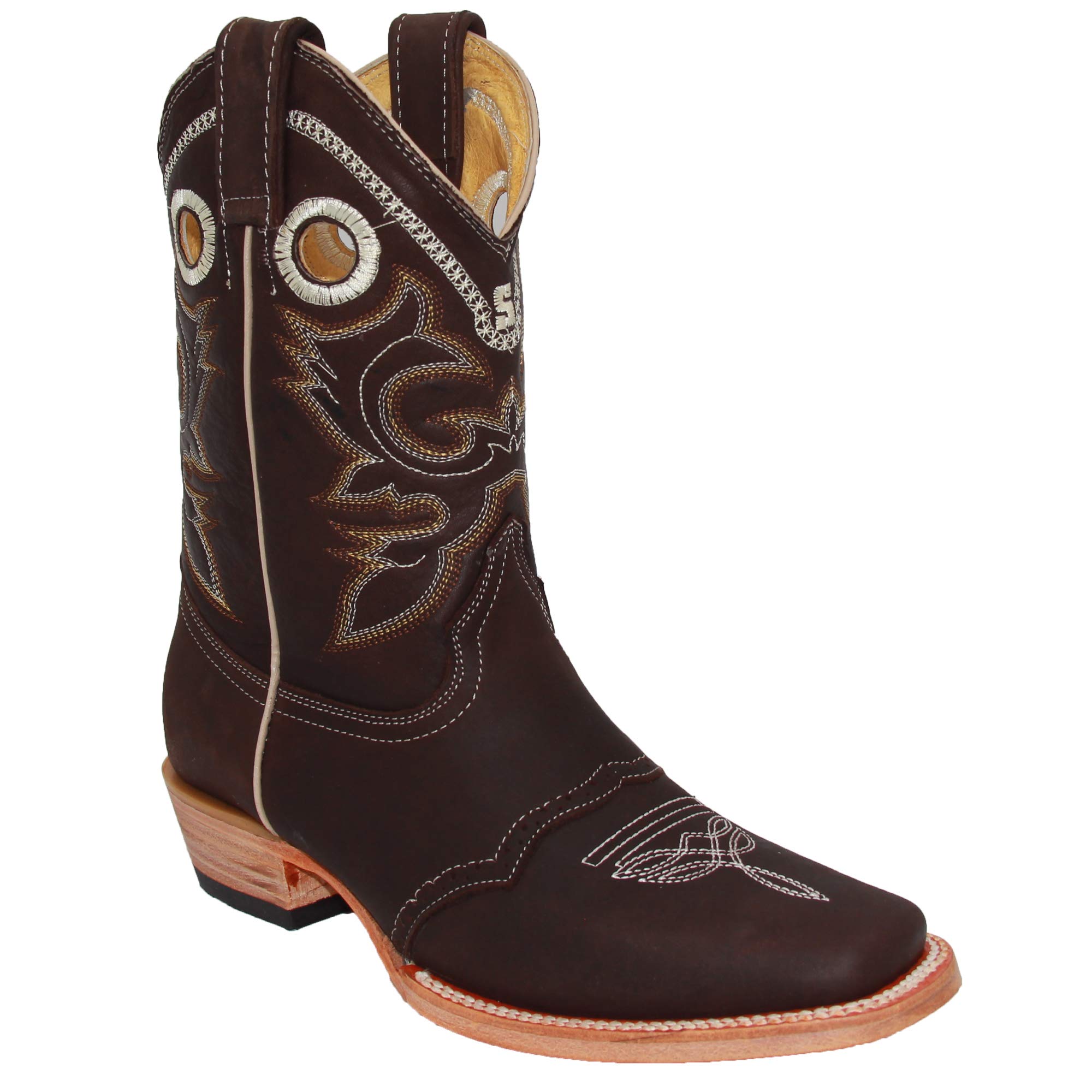 Women's Genuine Leather Cowboy Boots - Western Square Toe Cowgirl Boots for Rodeo, Country Dancing & Outdoor Adventures