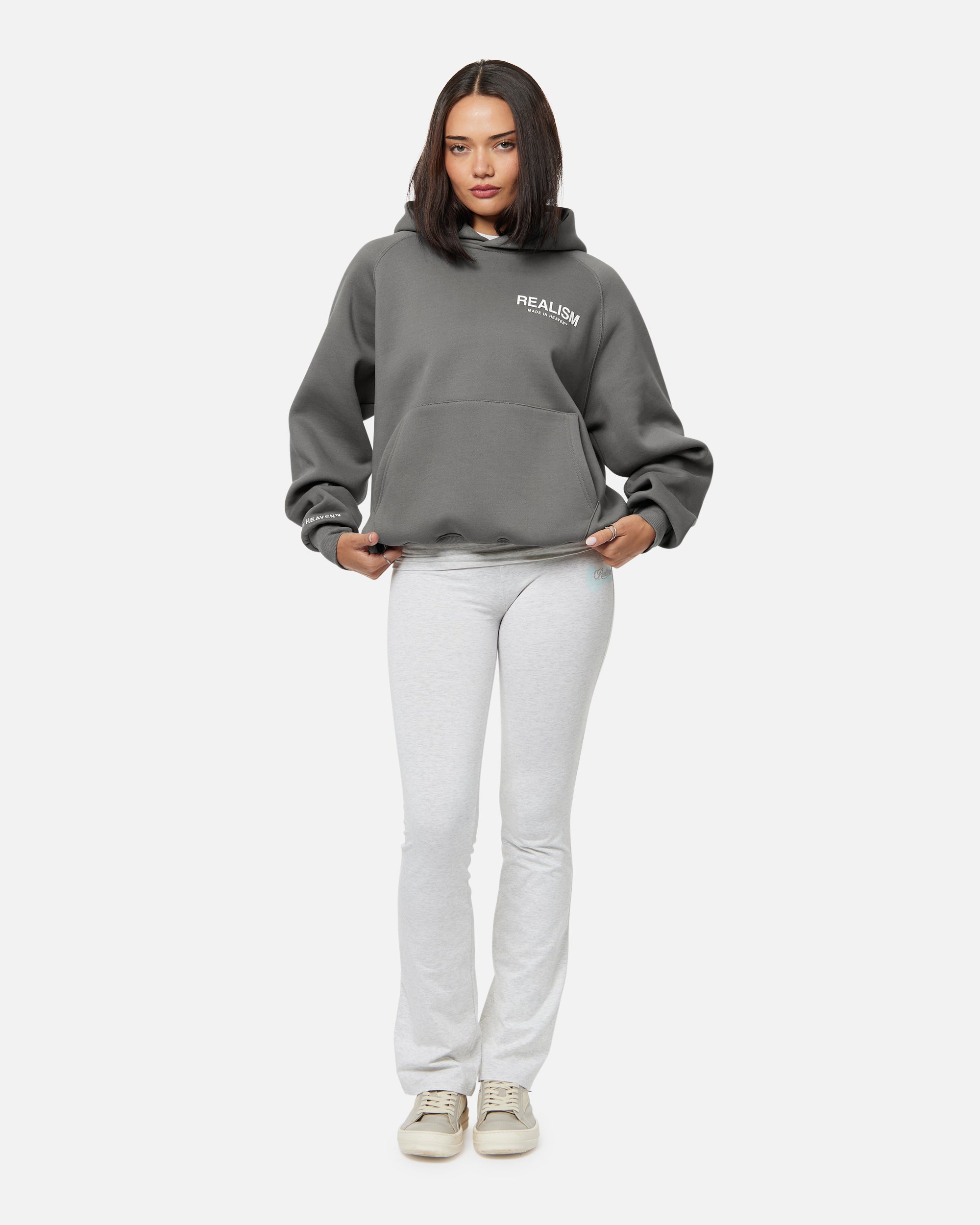 SSS Realism Heaven Logo Hoodie - Cool Grey Pullover for Men & Women | Streetwear Fashion, Casual Wear & Loungewear