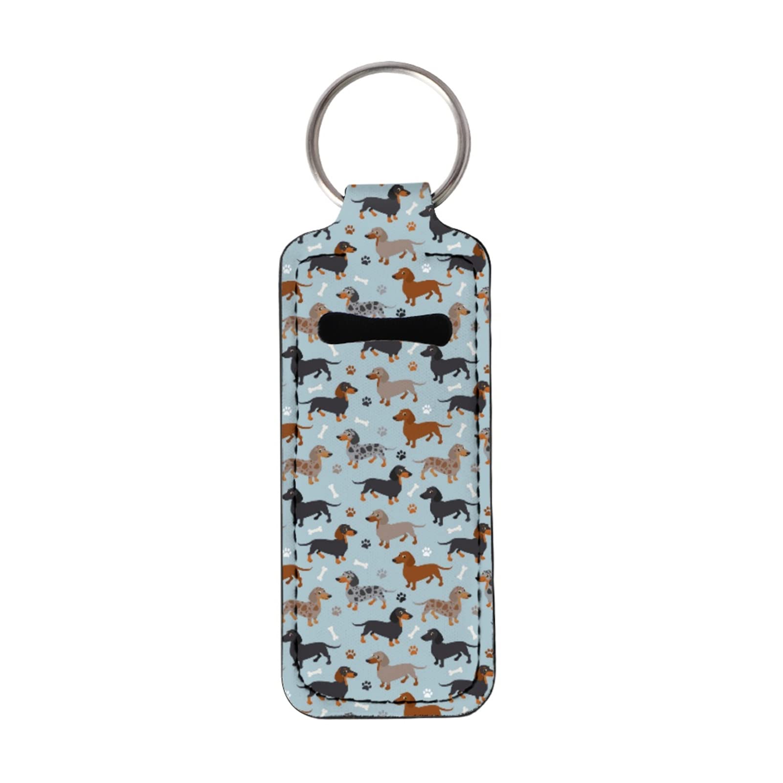 Stylish Print Chapstick Keychain Holder - Lipstick & Lip Balm Holder for Women - Perfect for Keys, Purses, and Everyday Carry (Coldinair)