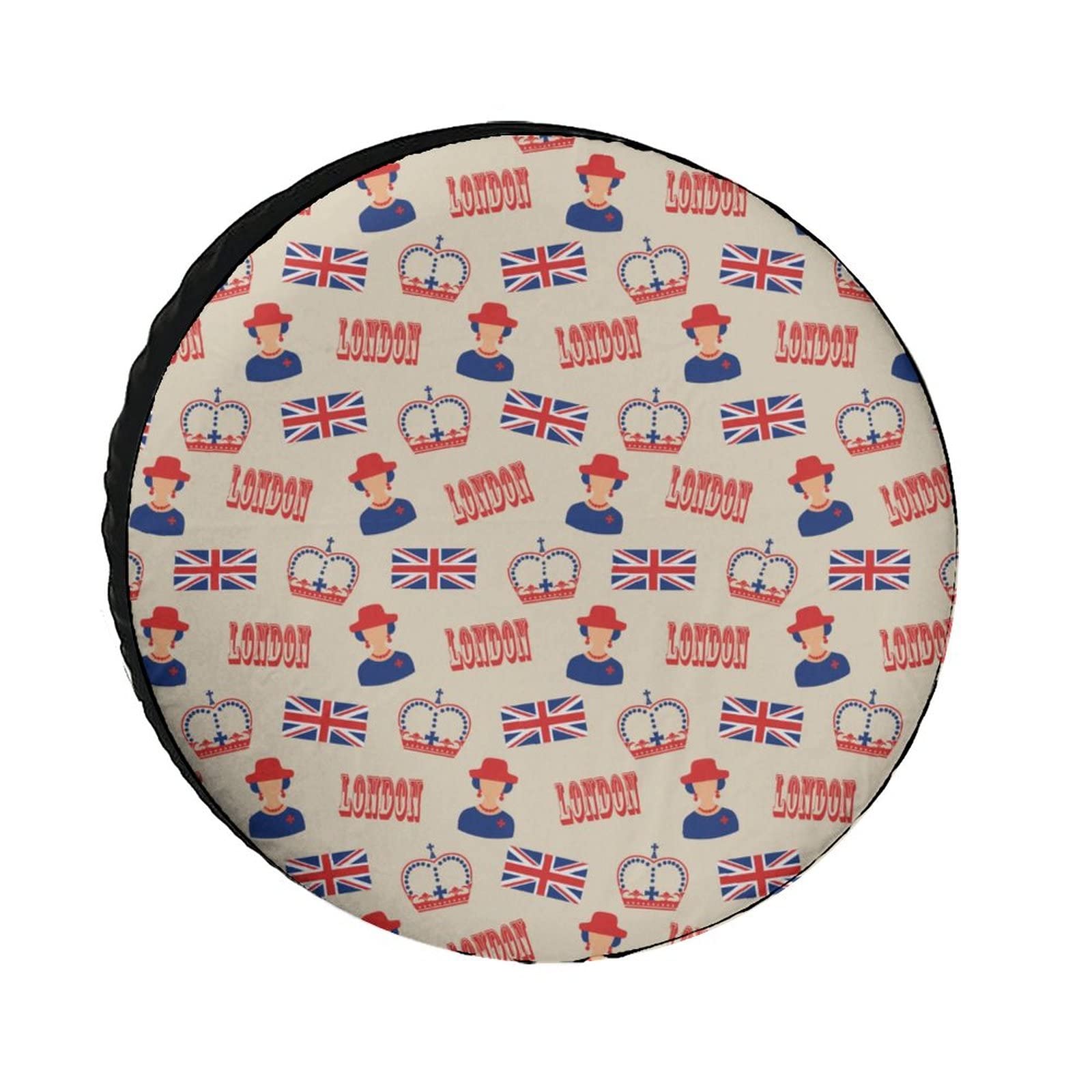 Vintage British Flag Oxford Cloth Spare Tire Cover - Weatherproof Universal Wheel Protector for SUV, Truck, RV & Trailer (Fits 15 Inch) | Durable Car Accessory for Road Trips & Outdoor Adventures