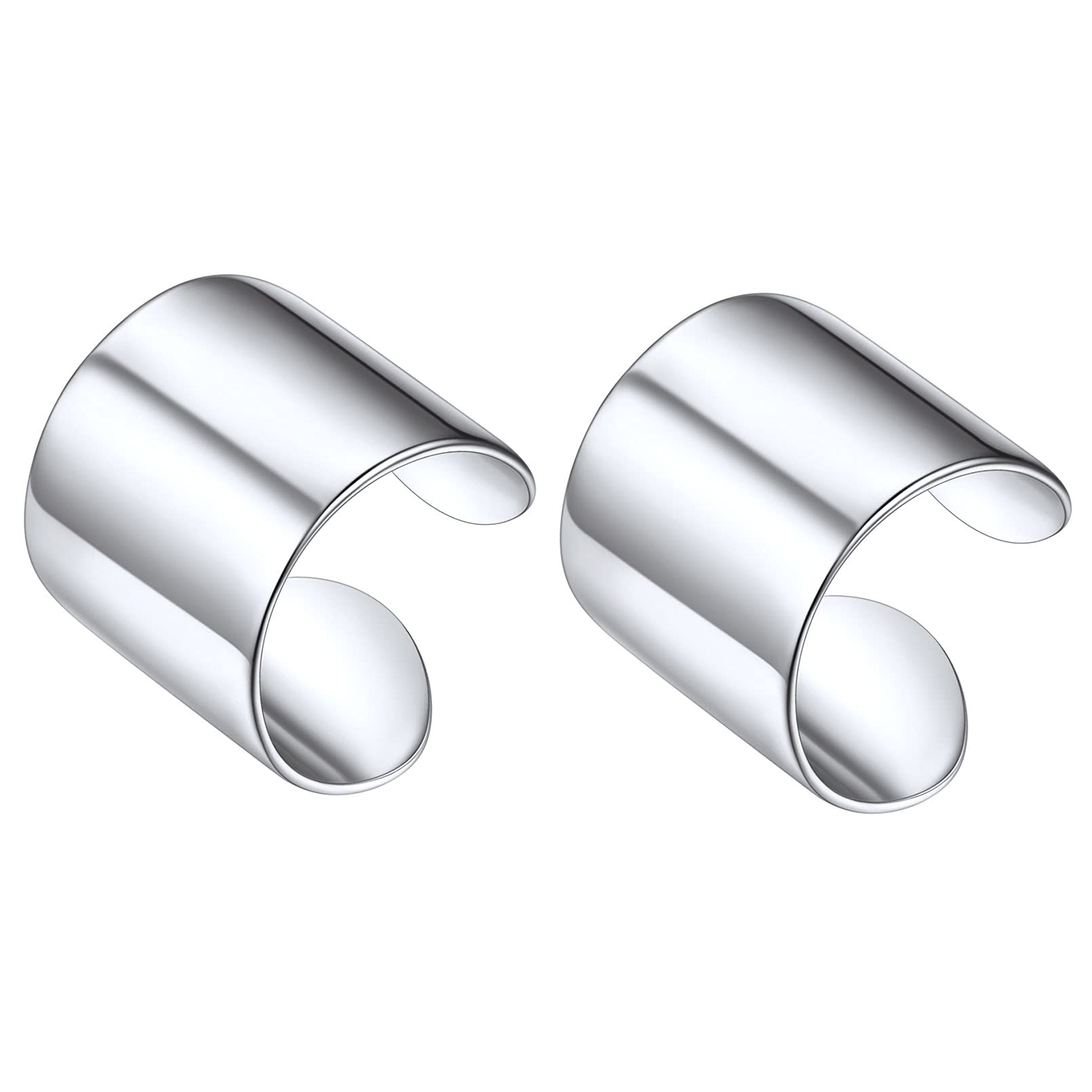 ChicSilver 925 Sterling Silver Non-Piercing Clip-On Cartilage Ear Cuff Earrings for Women - Elegant Helix Ear Jewelry with Gift Box - Perfect for Parties, Weddings & Everyday Wear