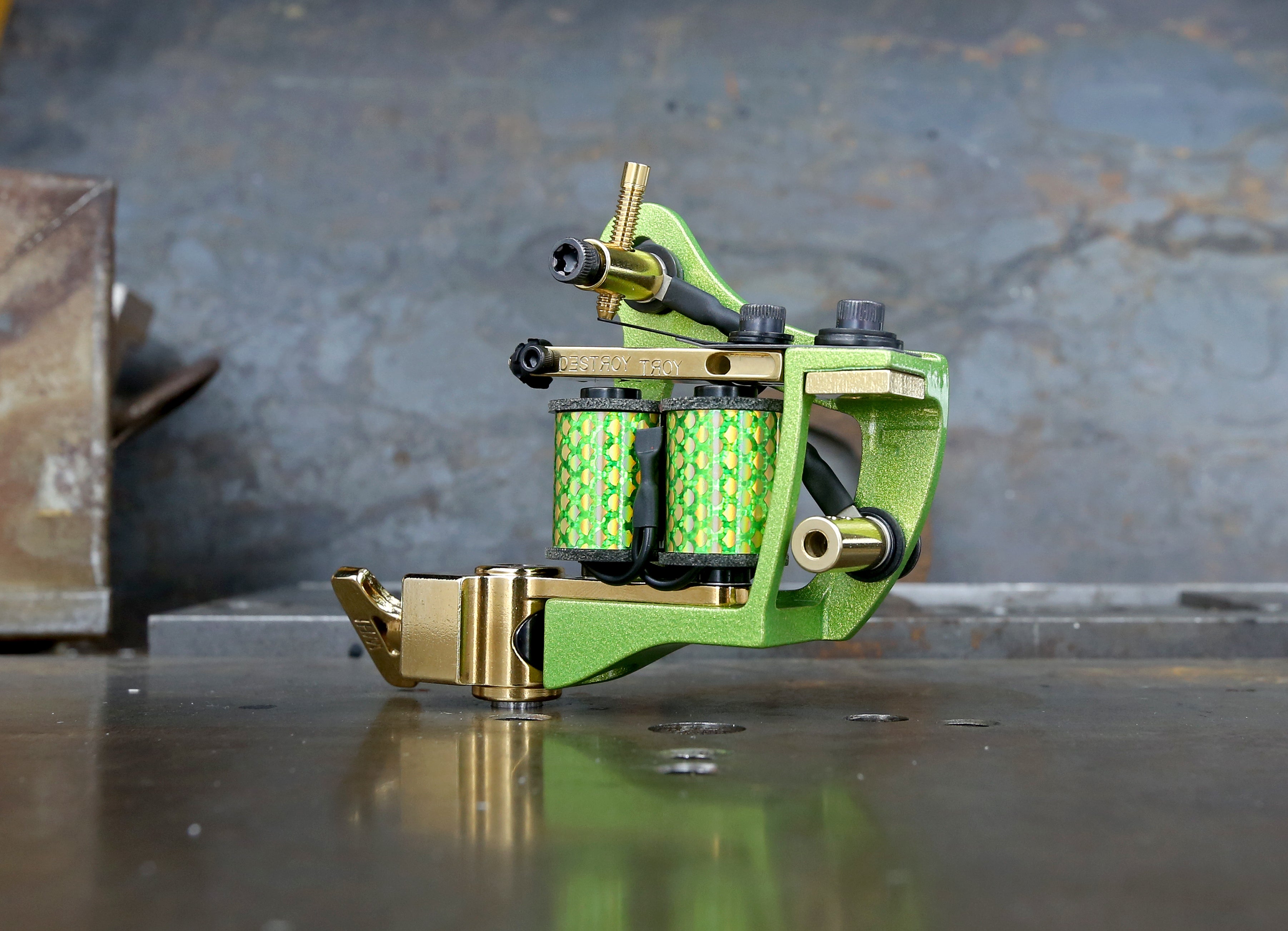 Limited Edition Mike Pike x Destroy Troy Teacup Liner - Sour Apple & Gold Design | Collectible Skateboard Accessory for Skateboard Enthusiasts & Streetwear Fans