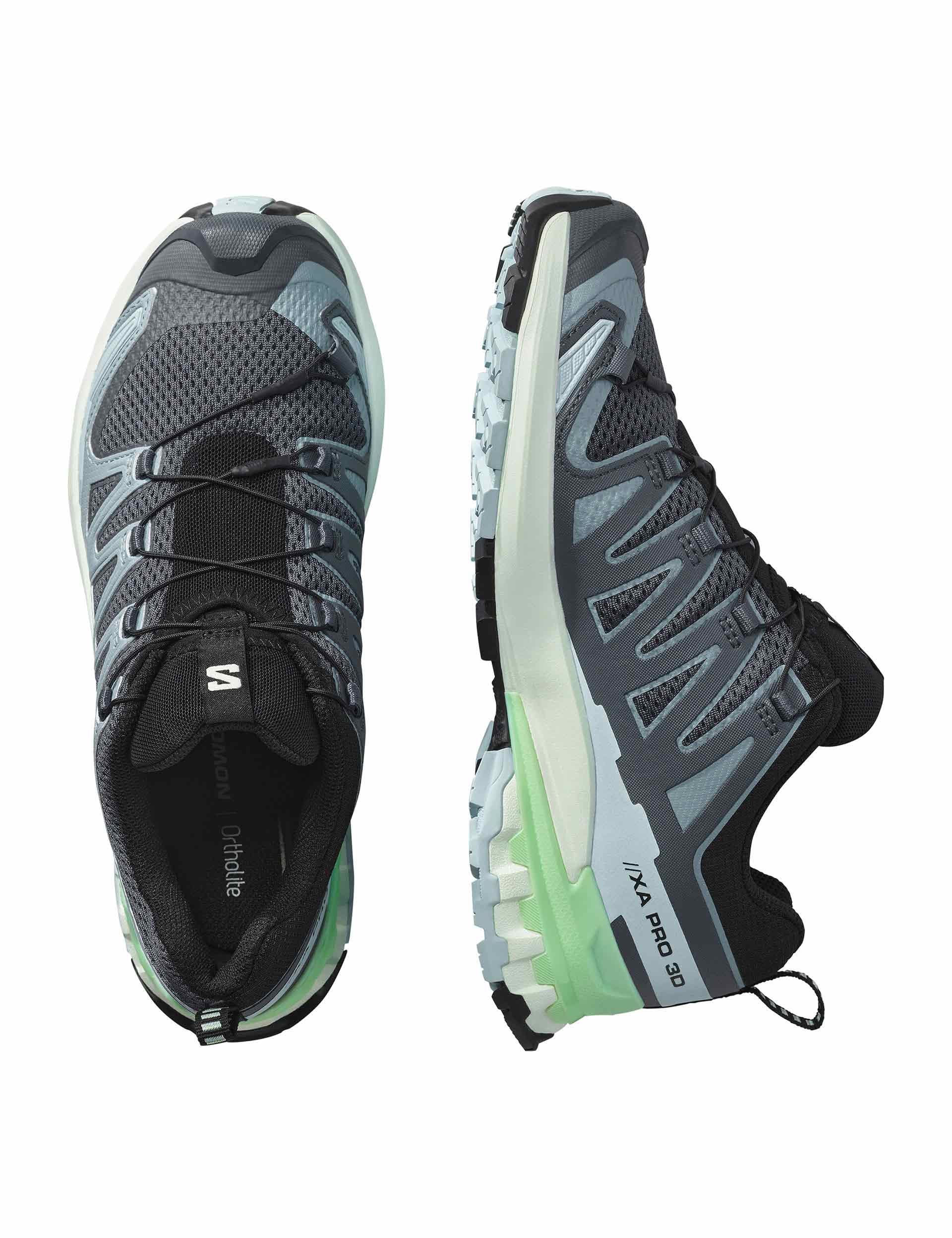 Men's XA Pro 3D V9 Trail Running Shoes - Turbulence/Iced Aqua/Patina Green Color | Lightweight & Durable for Hiking, Outdoor Adventures & Daily Wear