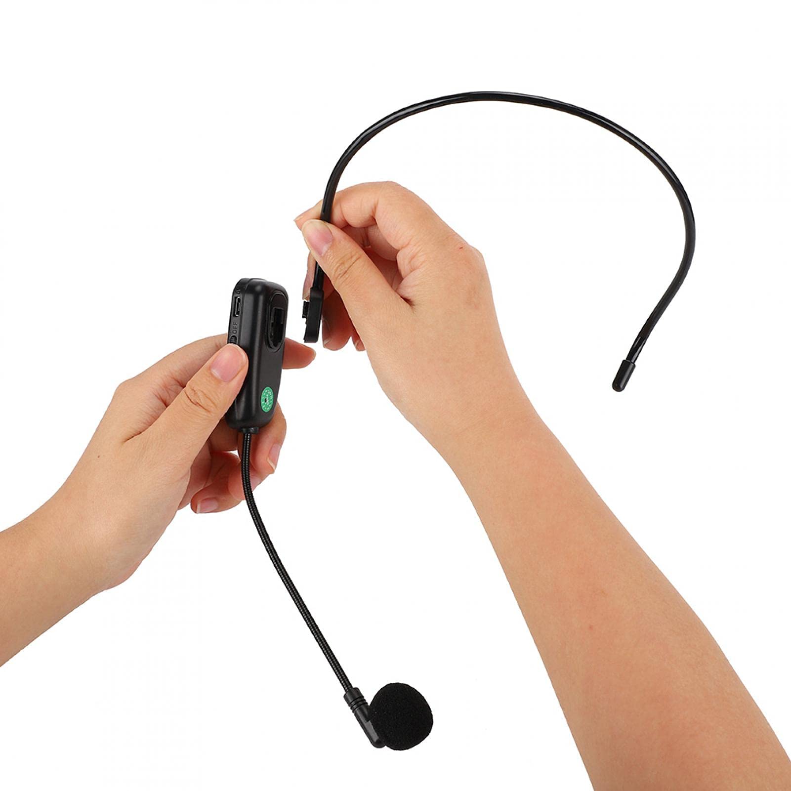 Portable Wireless Microphone Headset System with Transmitter & Receiver - Ideal for Teachers, Tour Guides & Public Speaking