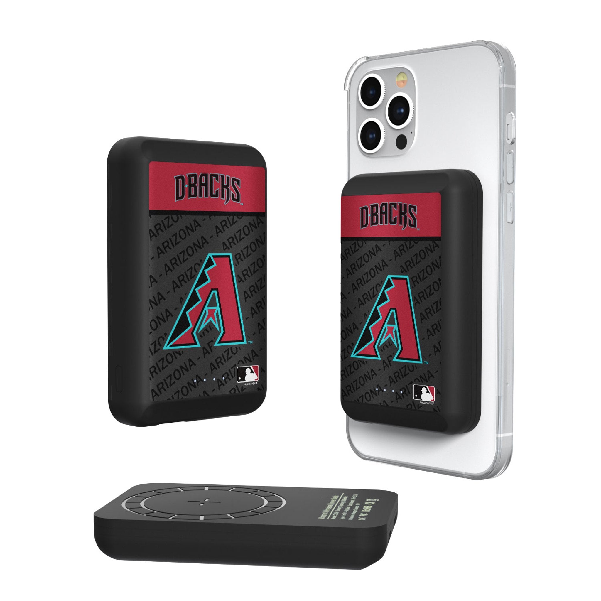 Arizona Diamondbacks Endzone Plus Wireless Magnetic Power Bank 10000mAh - Portable Charger for iPhone, Samsung, AirPods - Perfect for Travel, Work, and Game Day