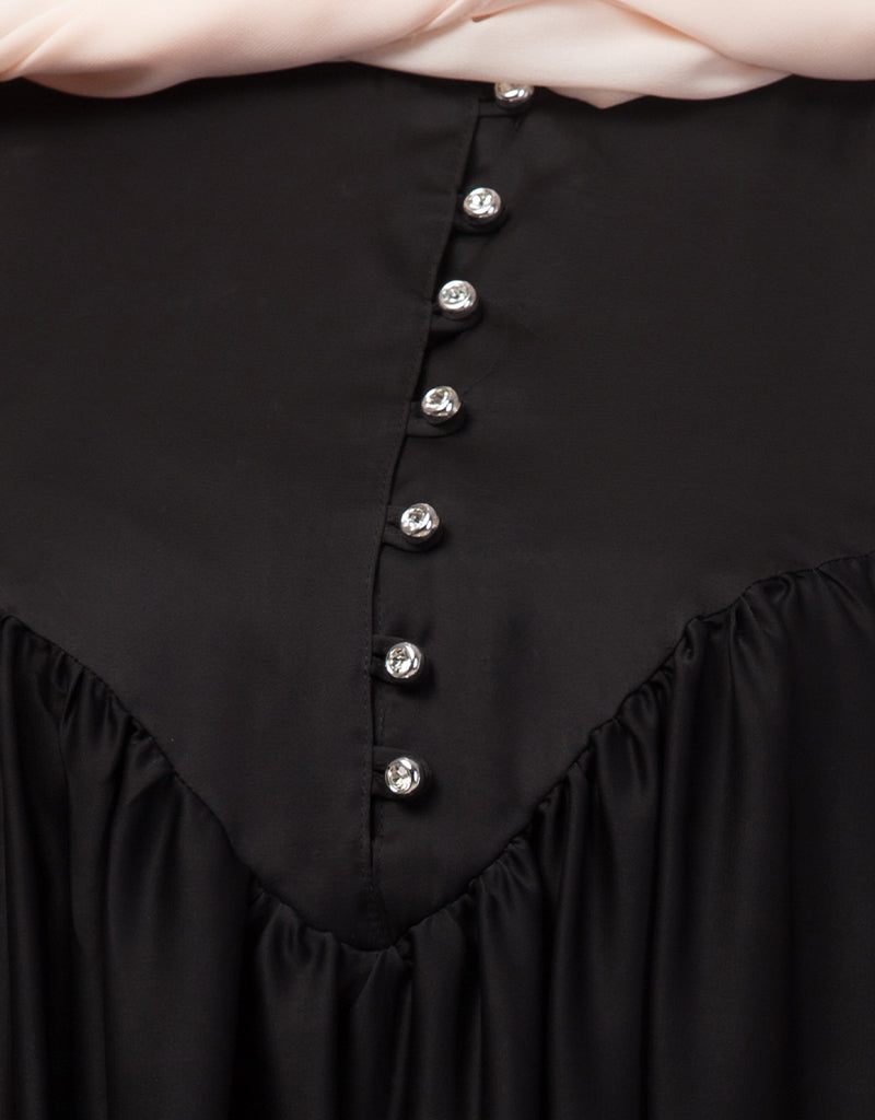 Elegant Arabic Kaftan Abaya with Yoke, Gathered Front & Back, Pleated Sleeves - One Size Fits All - Perfect for Prayer, Special Occasions & Modest Fashion