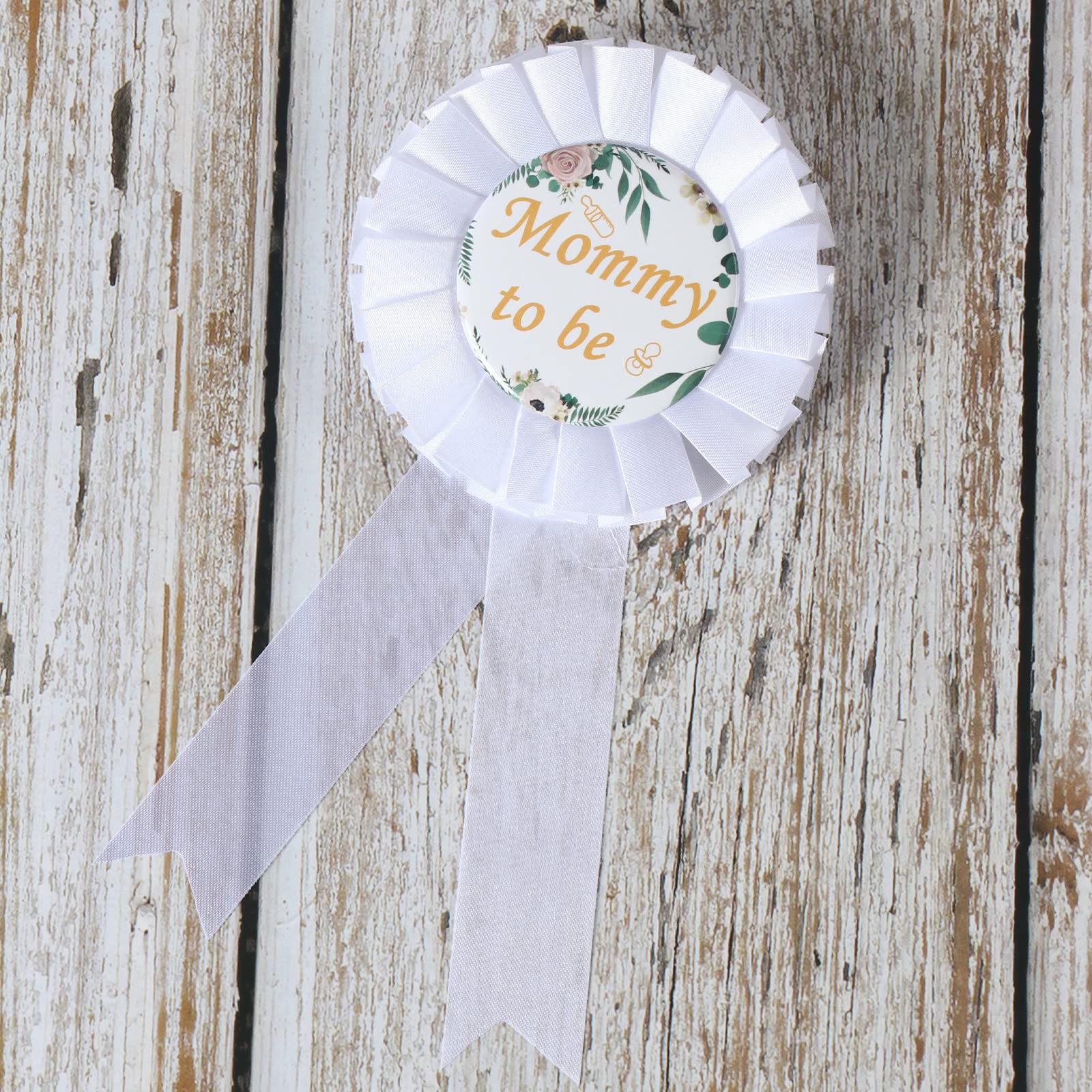 Gender Neutral Baby Shower Decorations Set - Sage Green Tinplate Badge Pins for Mom & Dad to Be | Perfect for Gender Reveal Parties, Baby Shower Gifts & Nursery Decor