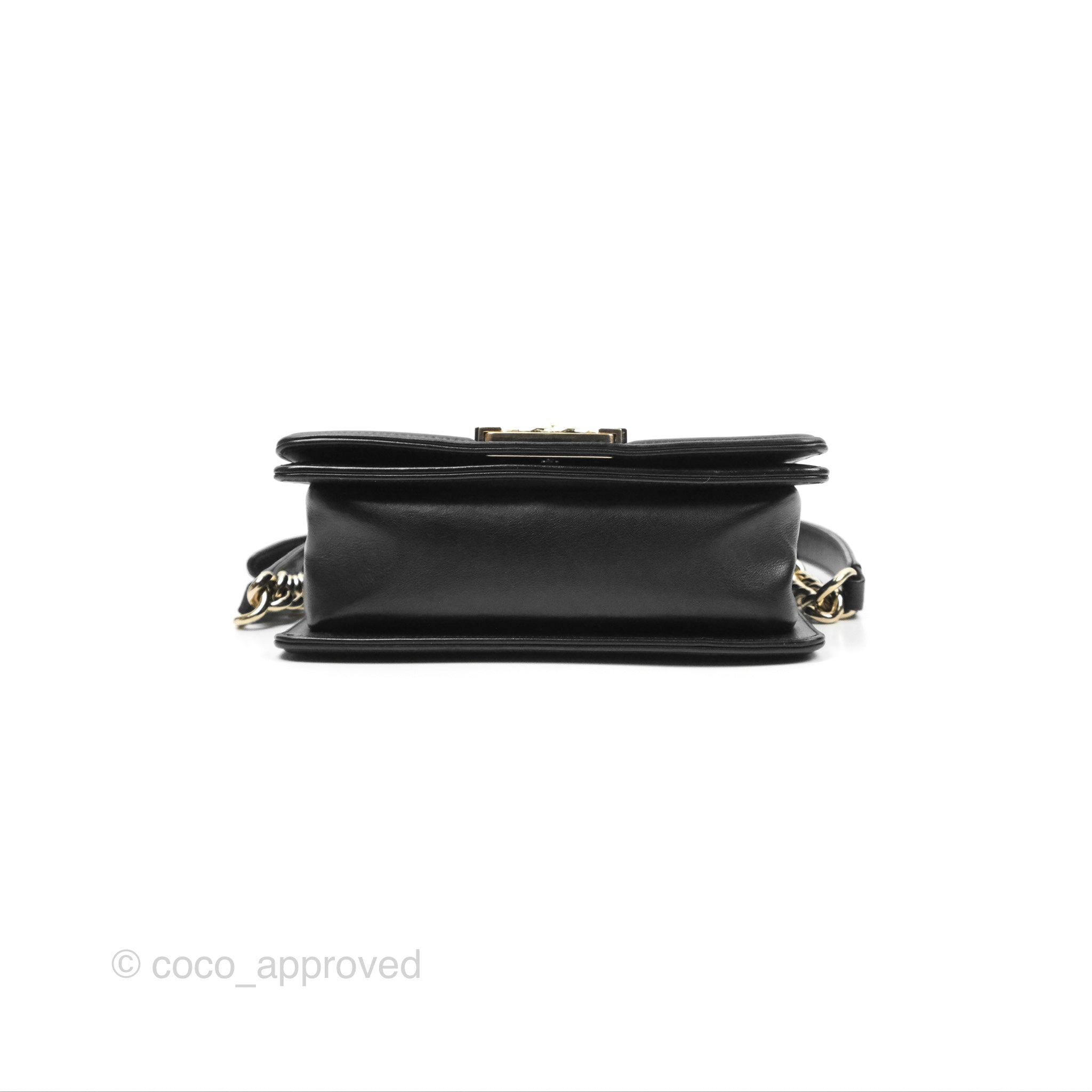 Chanel Chevron Small Boy Bag in Black Calfskin with Gold Hardware - Luxury Crossbody Bag for Women, Perfect for Evening Events & Date Nights