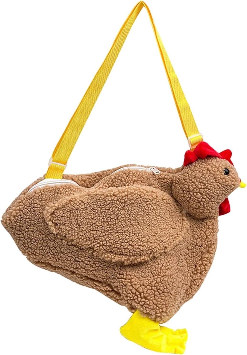 Cute Fluffy Chicken Purse - Plush Hen Shoulder Bag, Funny Animal Cartoon Crossbody Handbag for Women & Girls | Perfect for Cosplay, Costume Parties, and Everyday Fun Accessory
