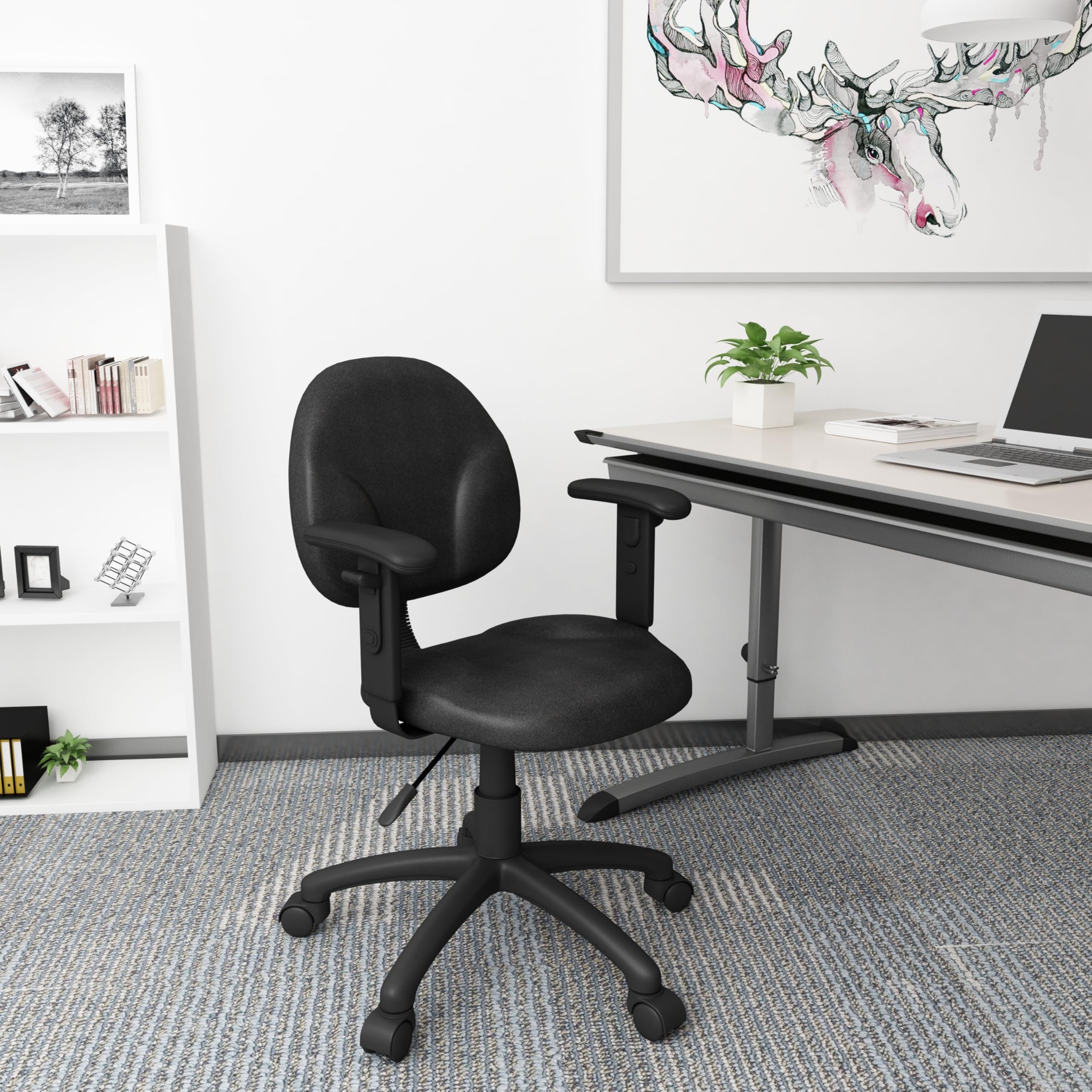 Premium Black Diamond Task Chair with Adjustable Arms - Ergonomic Office Chair for Home & Business Workspaces - Comfortable Computer Desk Chair for Long Hours of Work or Gaming