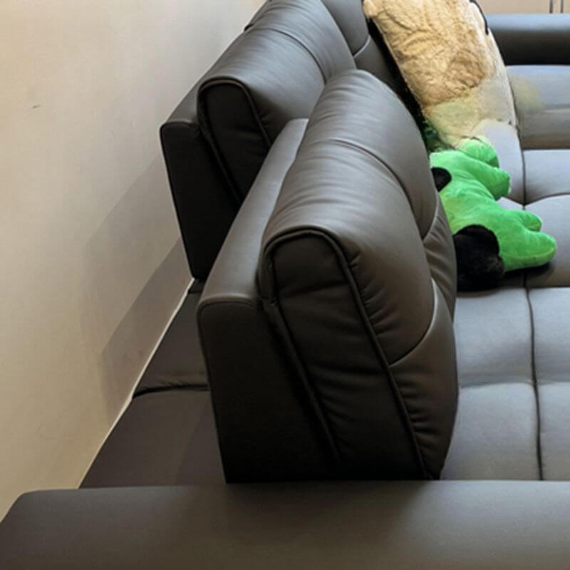Minimalist Solid Color Upholstered 3-Seater Sofa Couch - Modern Living Room Furniture for Small Spaces & Apartments