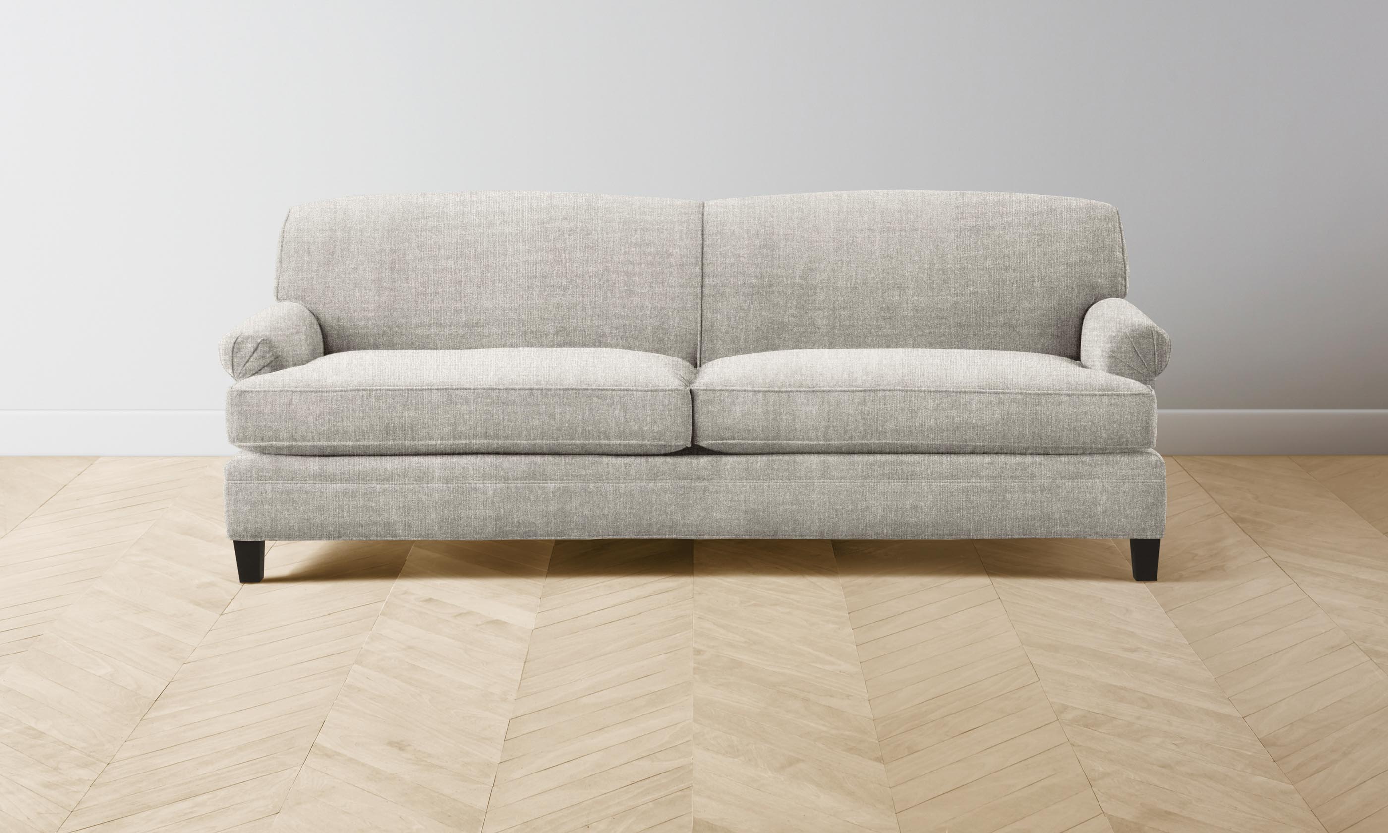 Carmine Sofa - Performance Tweed Oatmeal Fabric Upholstered Modern Living Room Couch for Small Spaces & Apartments - Perfect for Relaxing, Entertaining & Cozy Home Decor