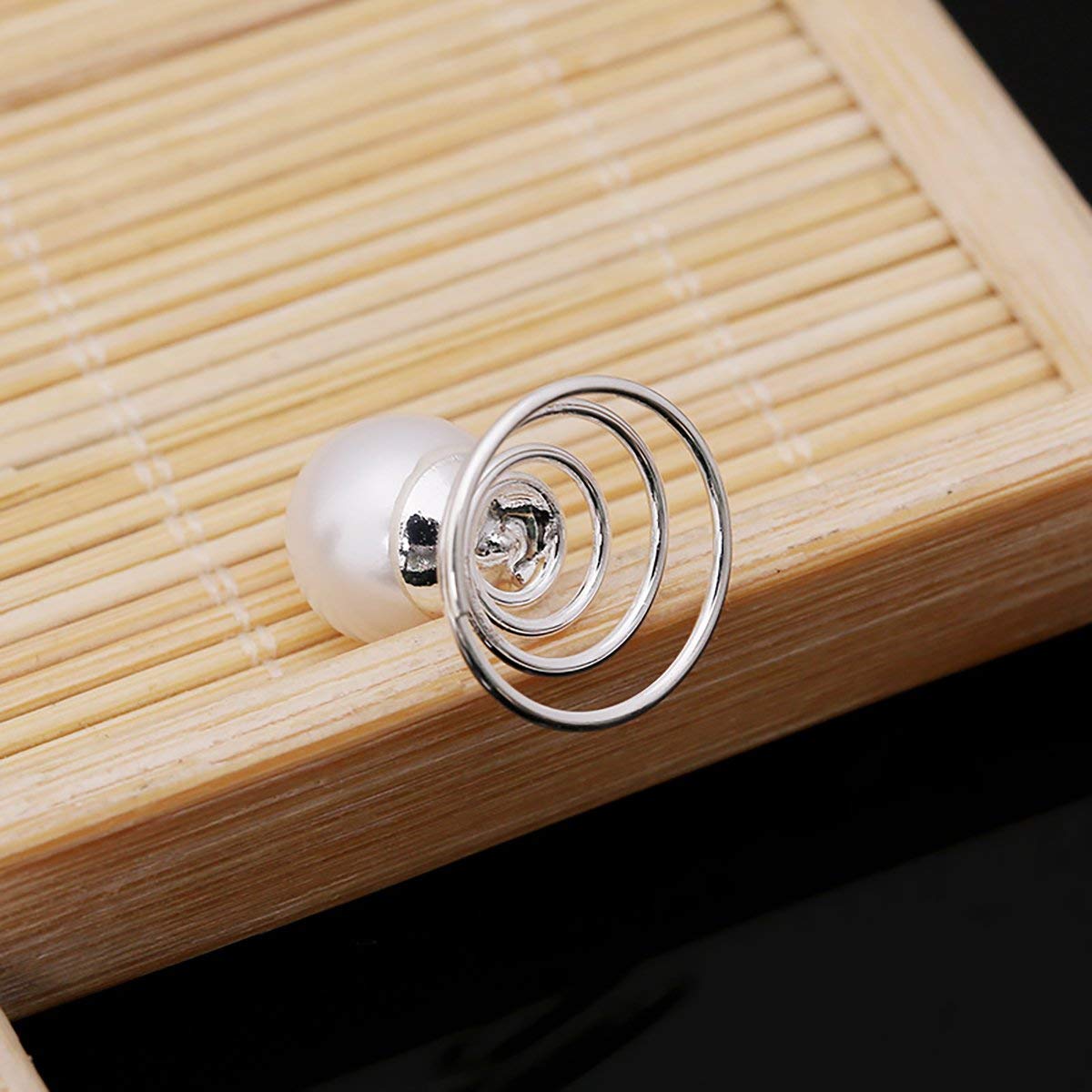20PCS Rhinestone Crystal Spiral Hair Pins - Imitation Pearl Spin Pins, Swirl Hair Twists & Coils for Updos, Buns & Braids - Perfect for Weddings, Prom & Special Occasions