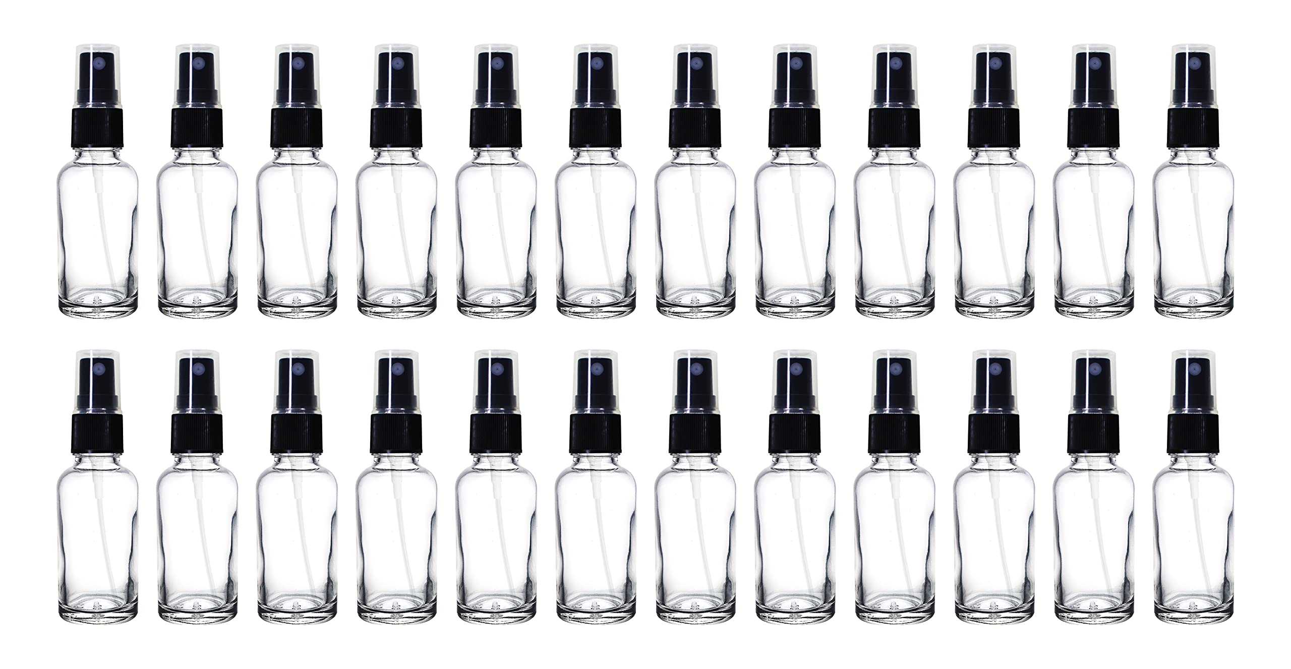 Refillable 30ml Clear Glass Fine Mist Spray Bottles with Pump for DIY Perfume, Essential Oils, Aromatherapy Blends & Beauty Products - Perfect for Travel, Home Scenting & Skincare Routines (Pack of 3)