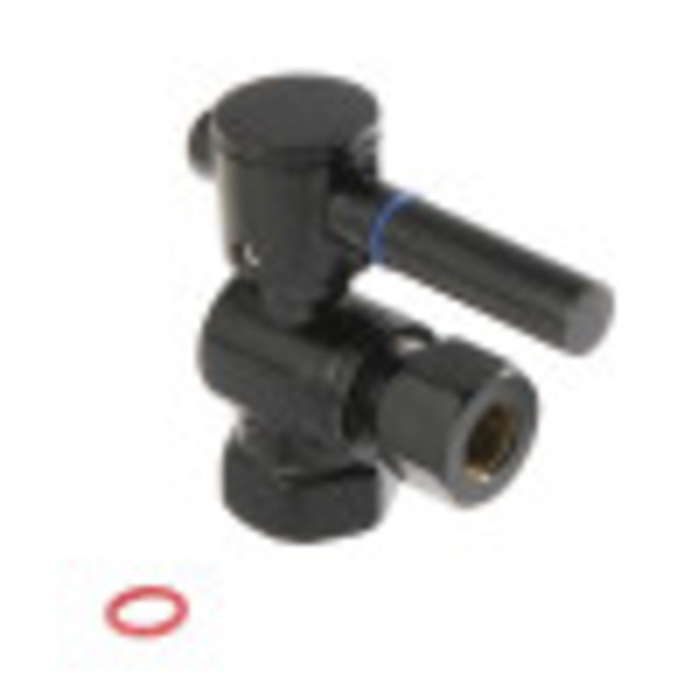 Kingston Brass CC33108DL 3/8 IPS x 3/8 OD Quarter Turn Angle Stop Valve in Brushed Nickel - Perfect for Sink, Toilet & Appliance Water Supply Connections