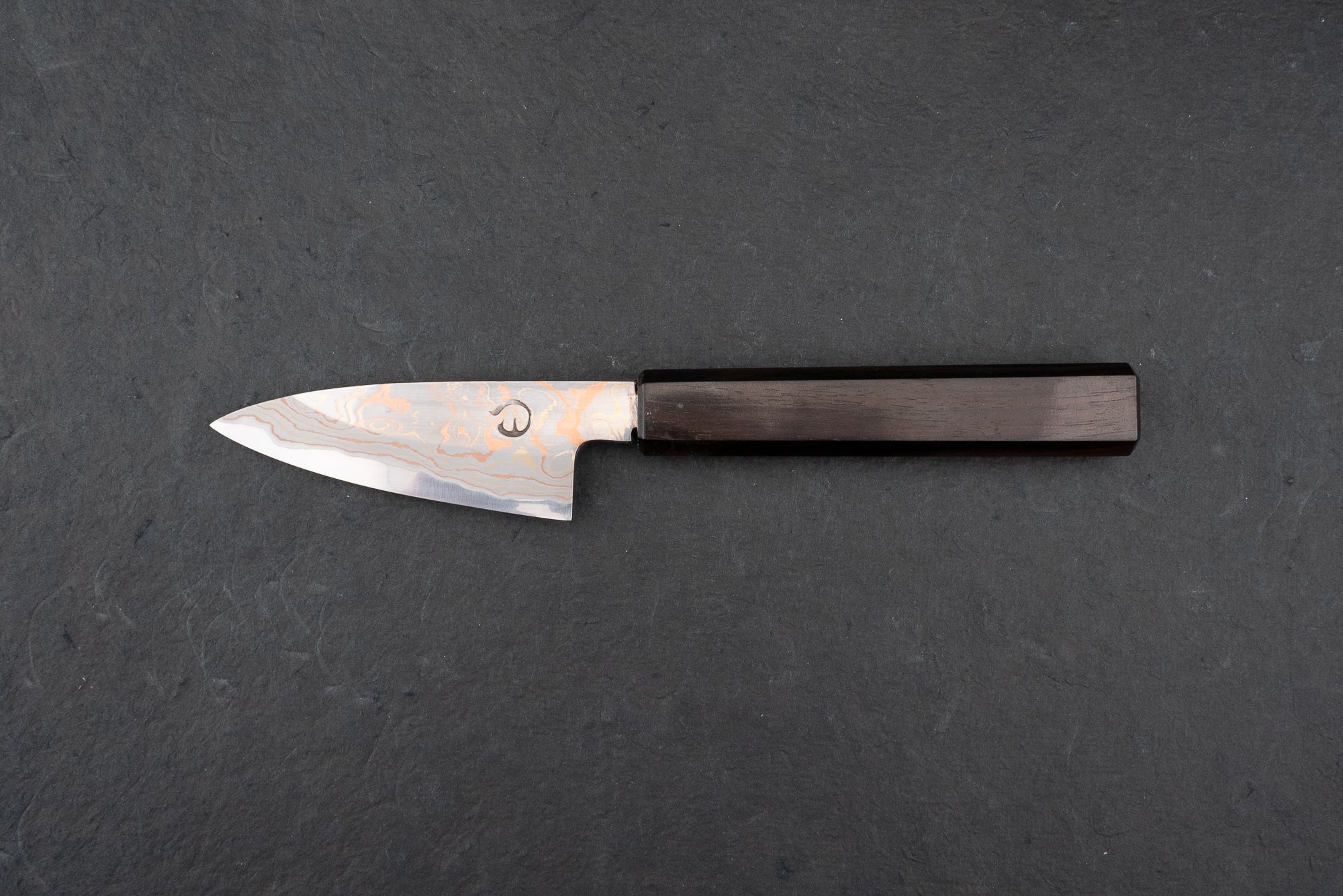 Mutsumi Hinoura V-Toku Rainbow Damascus Petty Knife 85mm - Premium Japanese Kitchen Knife for Slicing, Dicing & Precision Cutting
