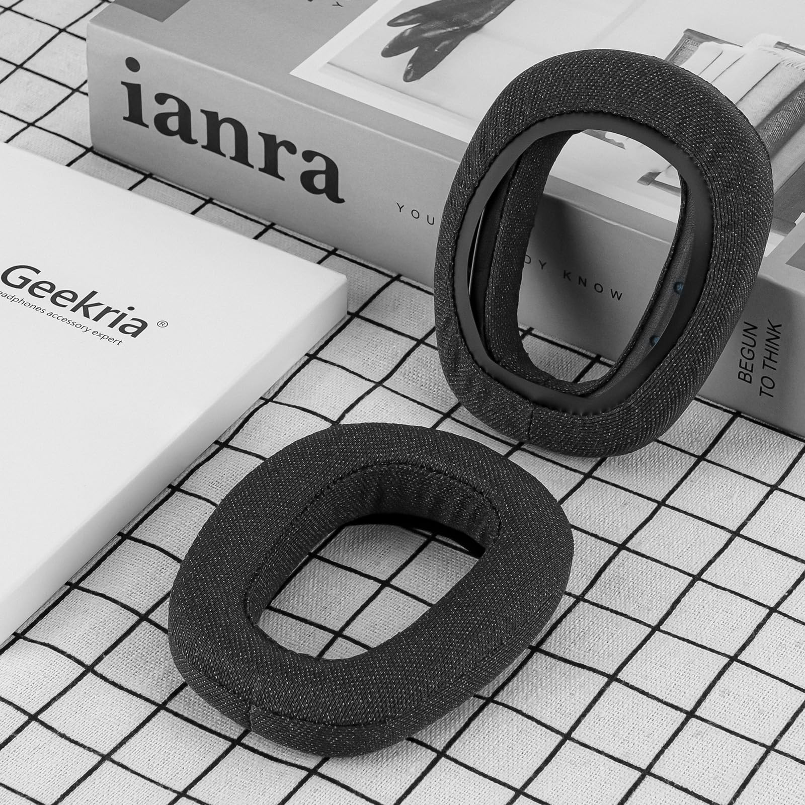 Geekria Replacement Ear Pads for Logitech Zone Vibe 100 Headphones - Comfort Mesh Fabric Ear Cushions - Black Repair Parts - Perfect for Office, Gaming & Travel Use