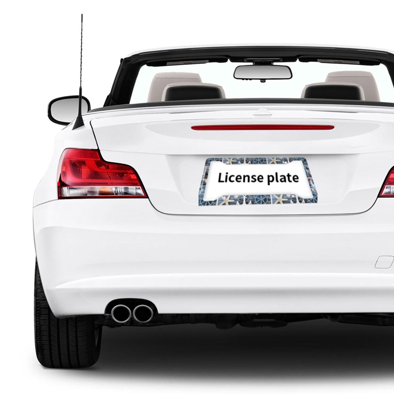 2 Pack Sea Theme Lighthouse & Sailing Boats Marine Aluminum License Plate Frames - Rustproof Car Accessories with 4 Holes & Screws for Cars, Trucks, SUVs - Perfect for Beach Lovers & Coastal Decor