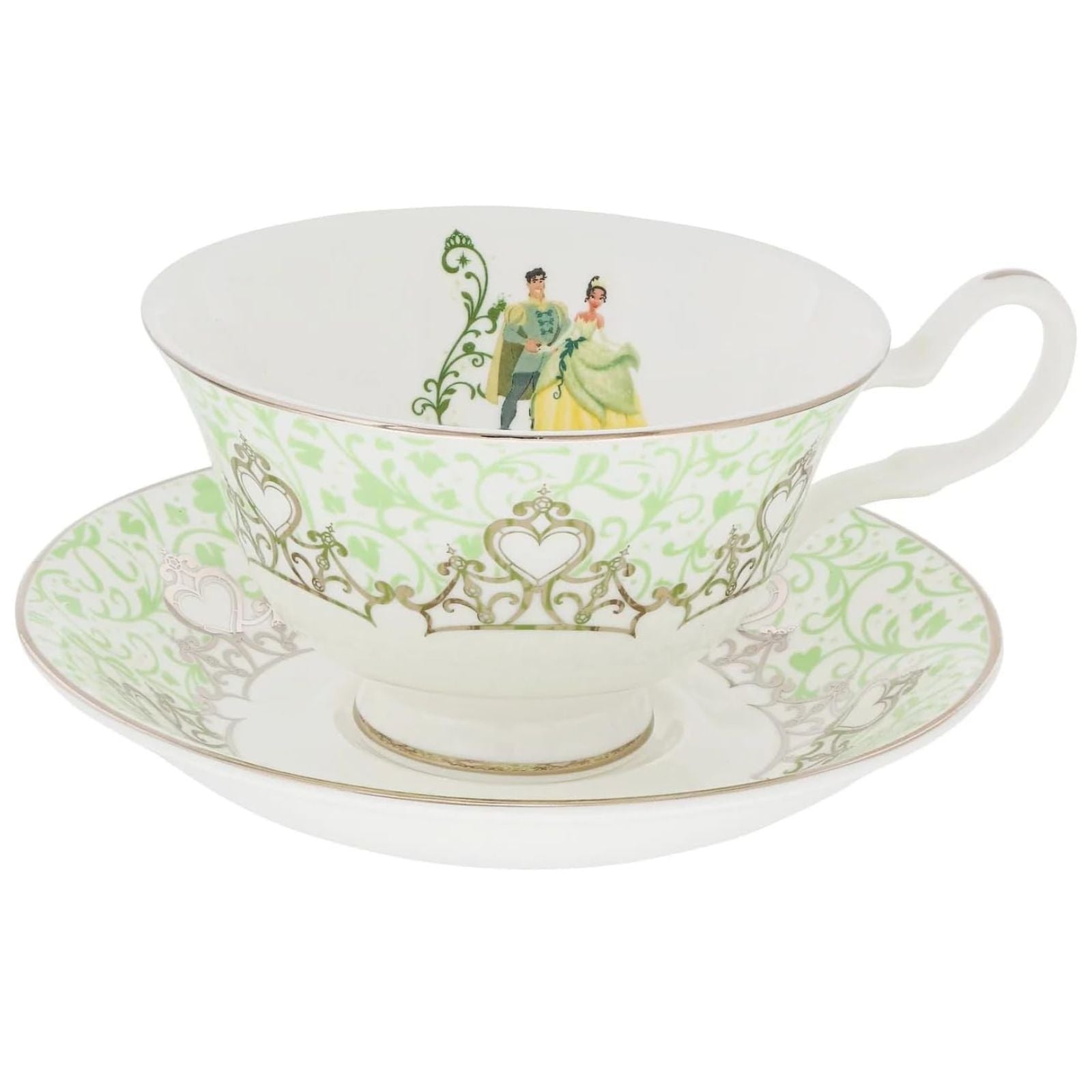 Disney Princess Tiana Wedding Cup and Saucer Set - Elegant Fine Bone China Tea Cup with Saucer - 15 × 15 × 7.5 cm Multicolor - Perfect for Bridal Showers, Wedding Gifts, and Disney Collectors