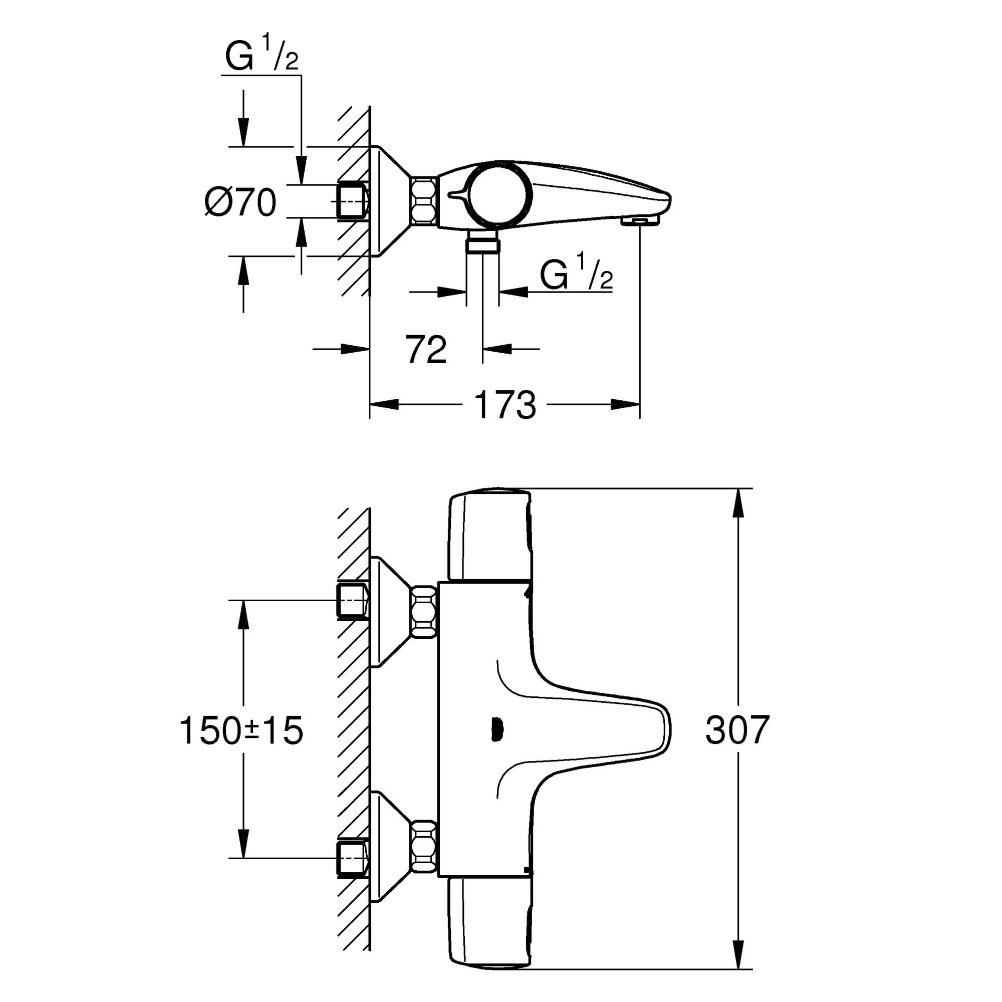 GROHE Precision Trend New Bath Thermostat - Digital Shower System with Temperature Control (Model GRO34227002) for Luxury Bathrooms & Spa-Like Experience