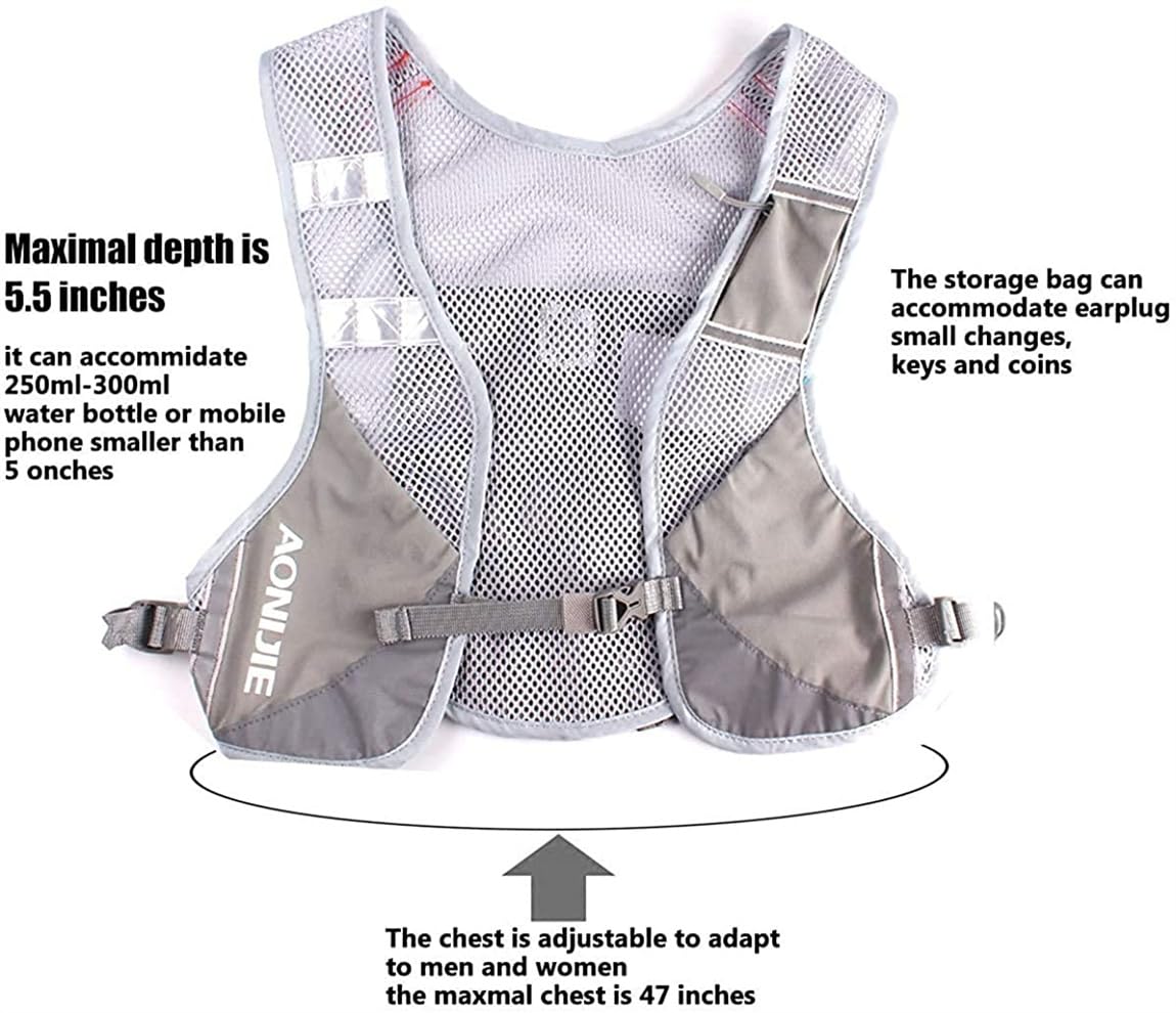 Ultralight Reflective Running Vest Backpack - Hydration Pack for Marathon, Trail Hiking & Outdoor Sports - High Visibility Safety Gear for Night Running & Adventure Activities