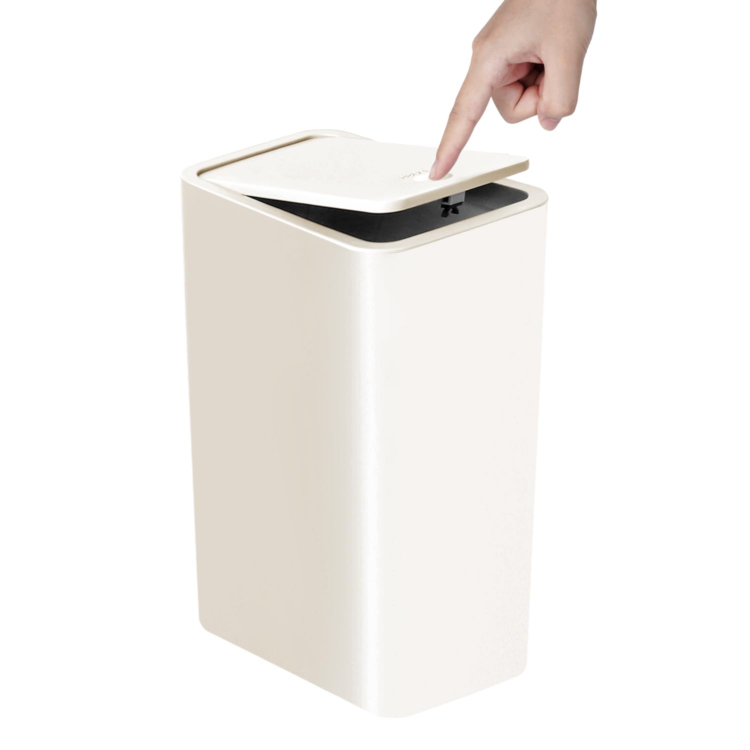 TIPGO 10L/2.6 Gallon Slim Bathroom Trash Can with Pop-Up Lid - Small Garbage Bin for Kitchen, Bedroom, Office & Living Room - Odor Control Waste Basket (White) | Perfect for Tight Spaces & Modern Home Decor