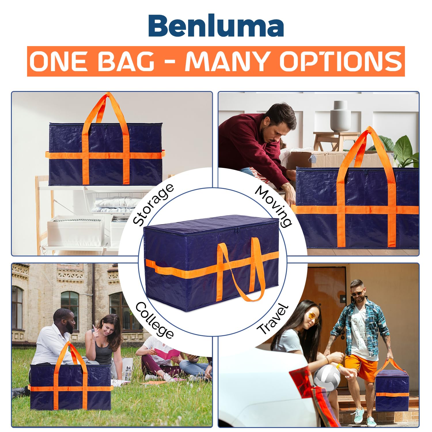 Heavy Duty Moving Bags - Extra Large Packing Boxes & Totes Alternative (6-Pack) - Perfect for Moving, Storage & Organization